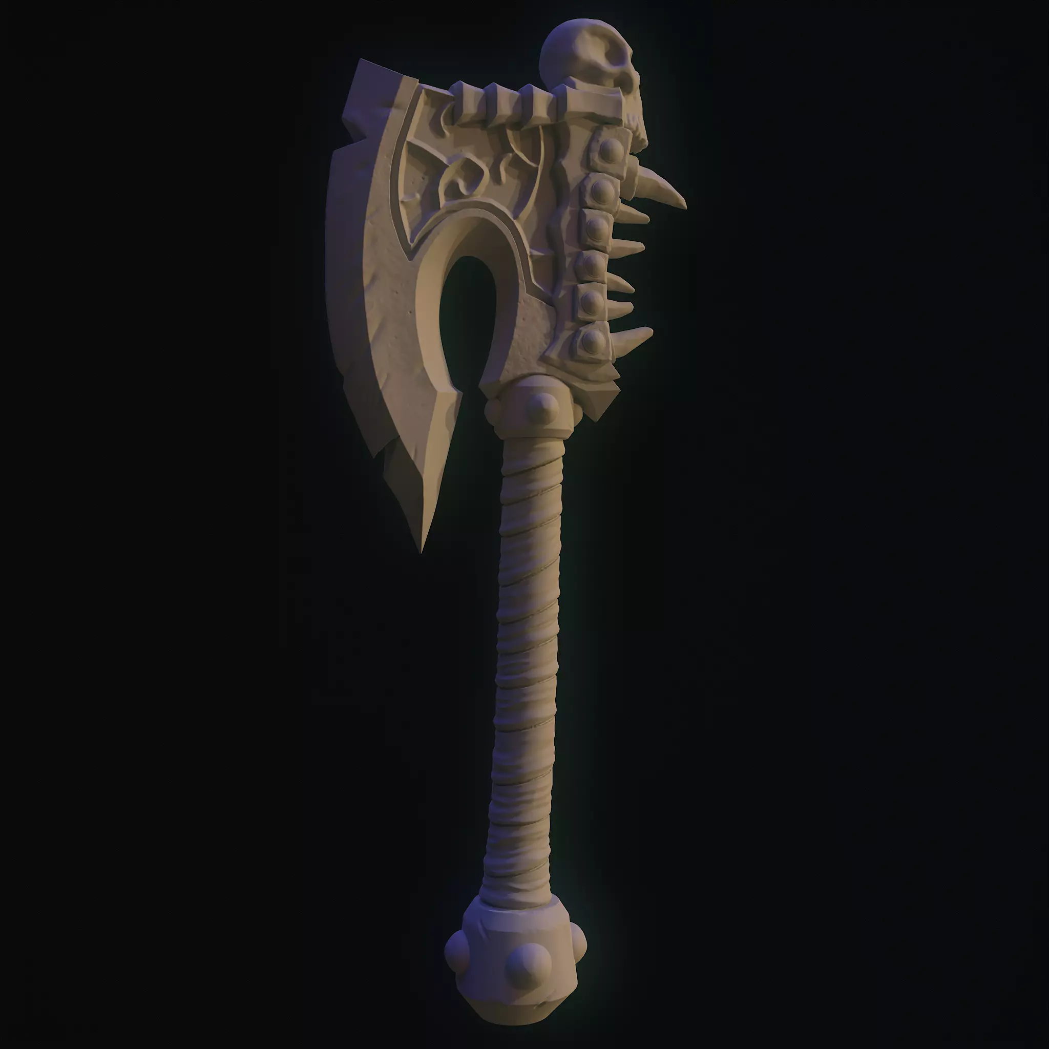 GoreHowl-Wow-Warcraft axe 3D print model_0