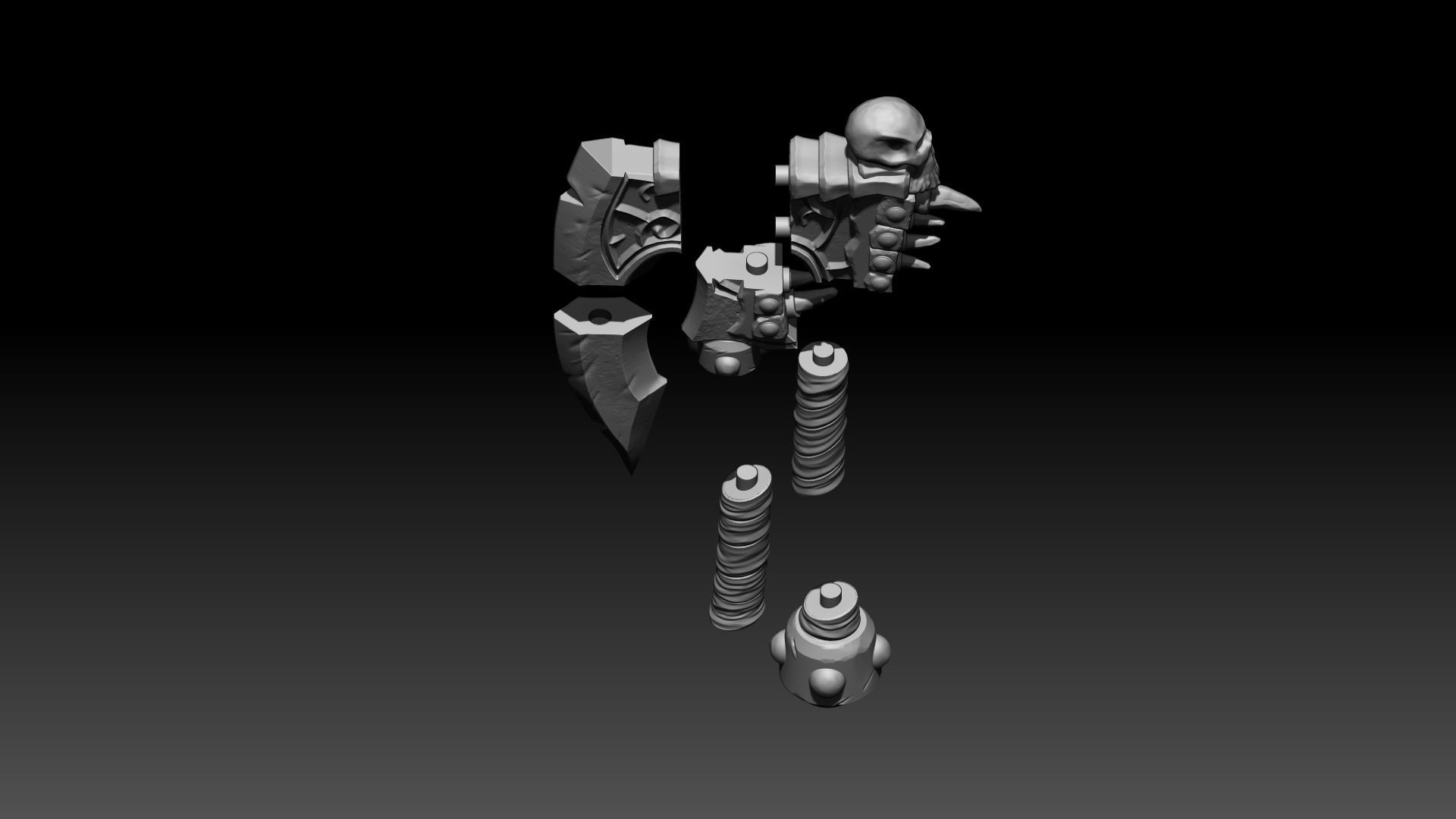 GoreHowl-Wow-Warcraft axe 3D print model_8