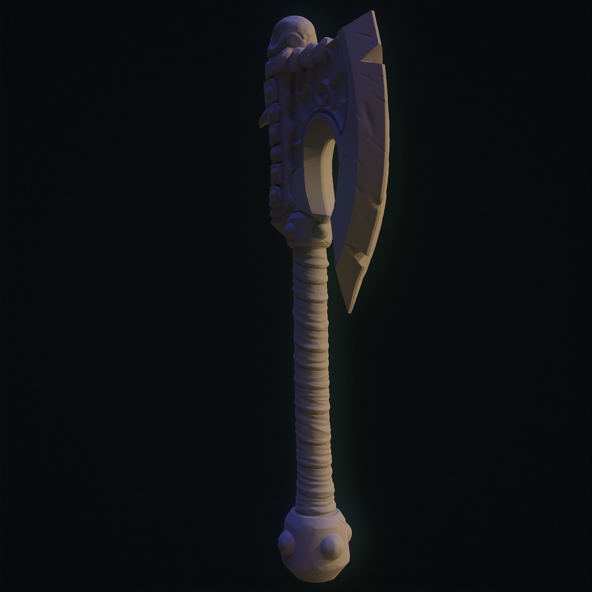 GoreHowl-Wow-Warcraft axe 3D print model_3