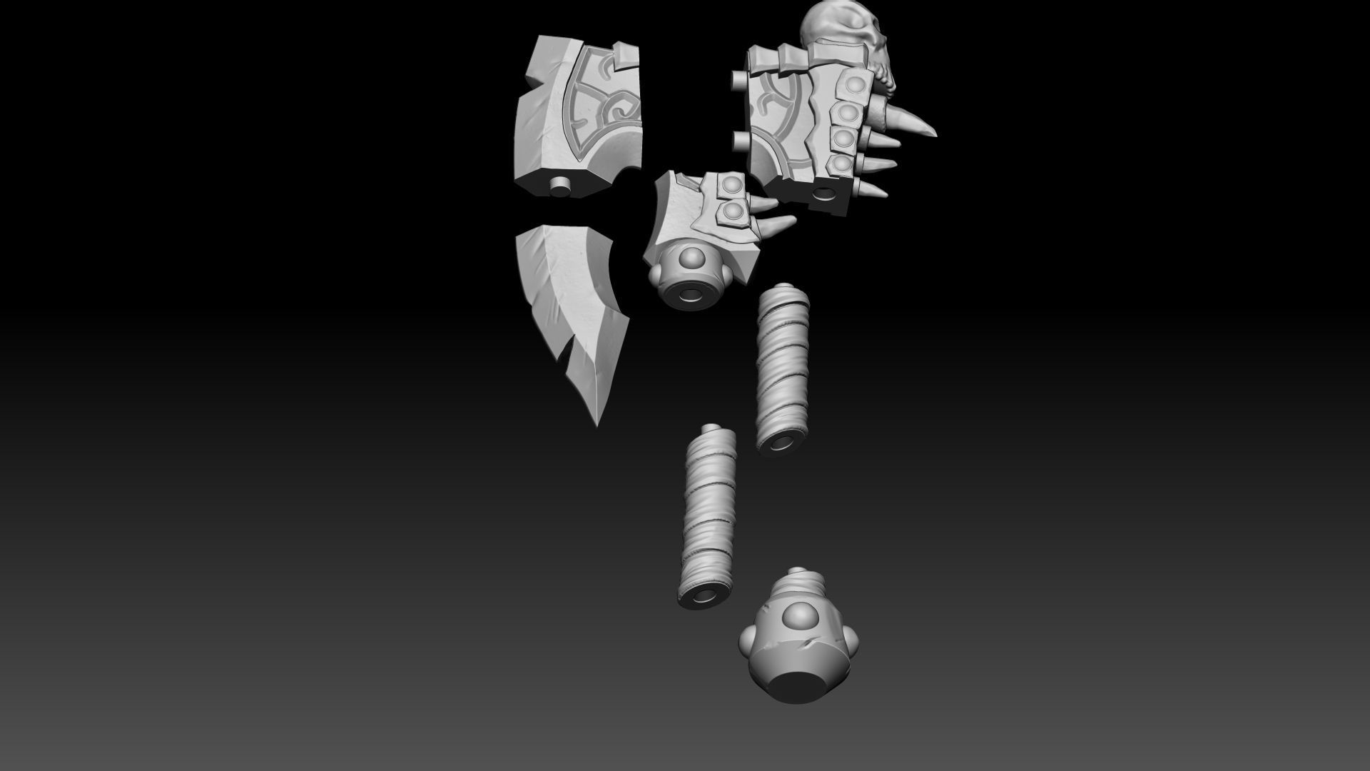 GoreHowl-Wow-Warcraft axe 3D print model_7