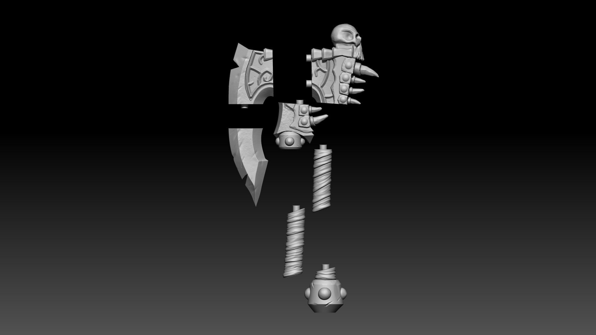 GoreHowl-Wow-Warcraft axe 3D print model_9