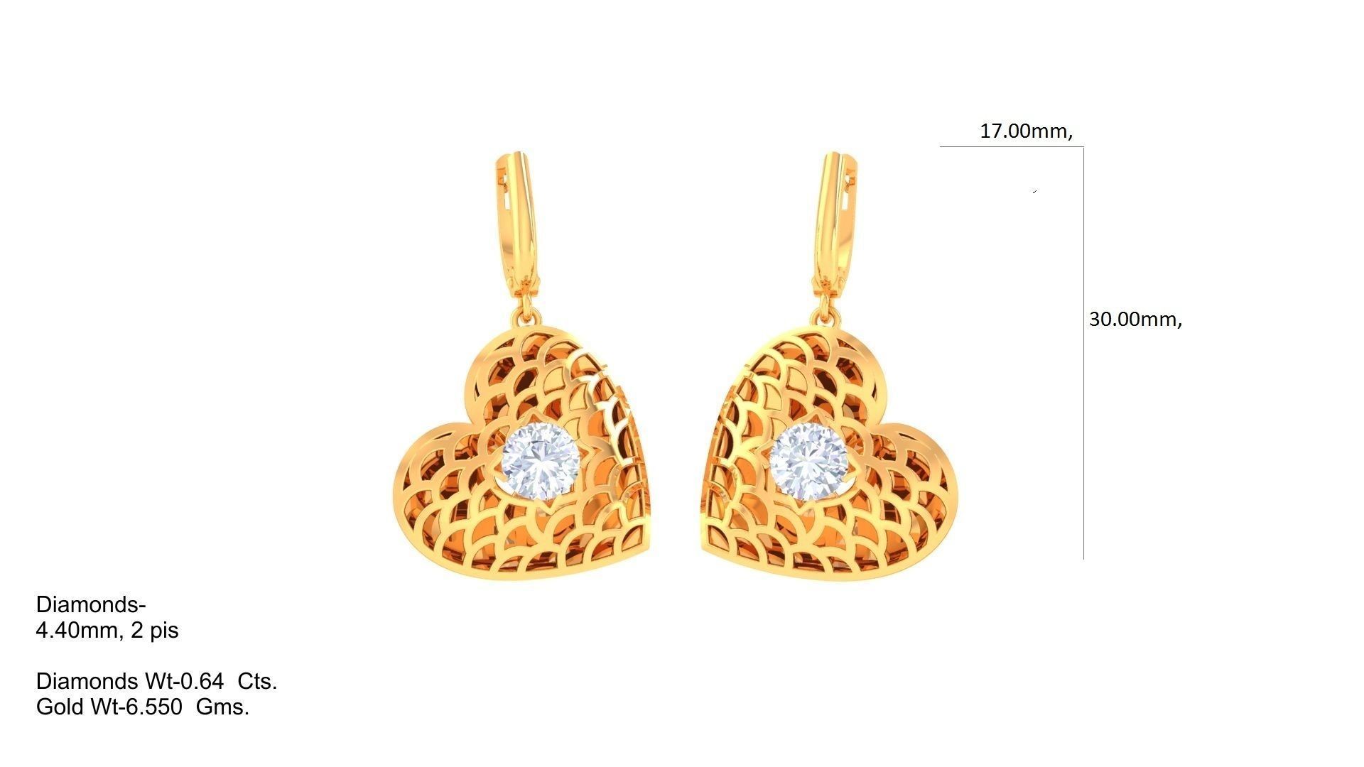 Solitaire Earring Pendant Set 3dm STL OBJ FBX Renders Details 3D print model_2