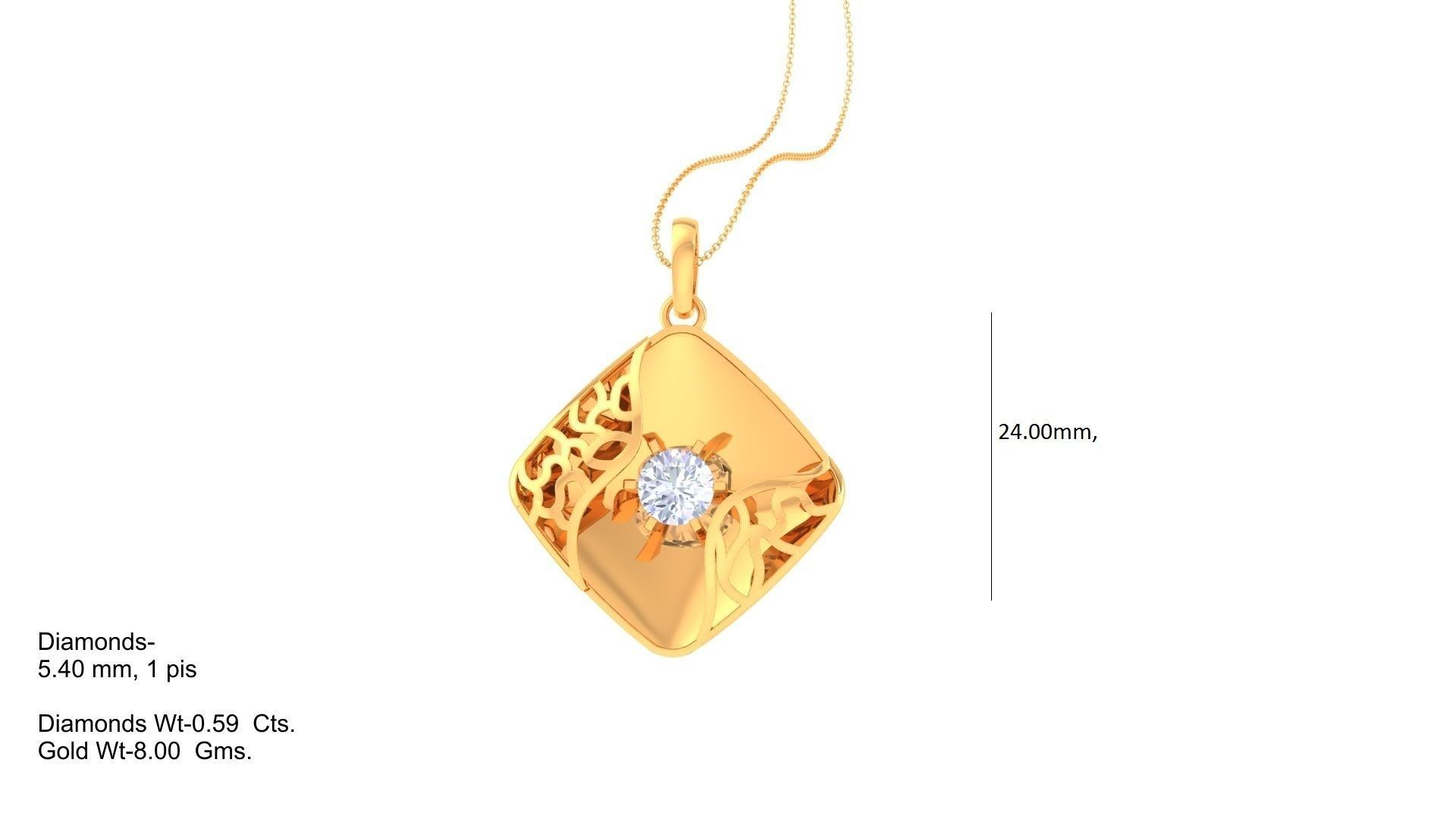 Solitaire Earring Pendant Set 3dm STL OBJ FBX Renders Details 3D print model_7