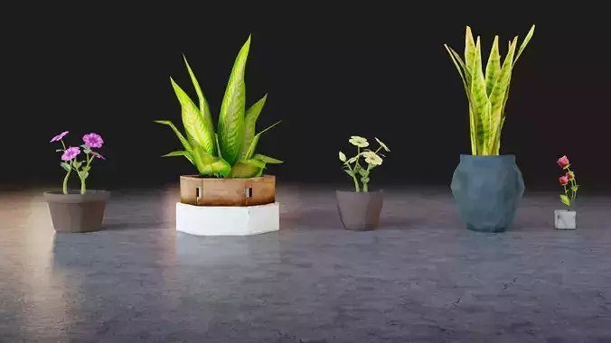 Foliage Flower Pot and grass