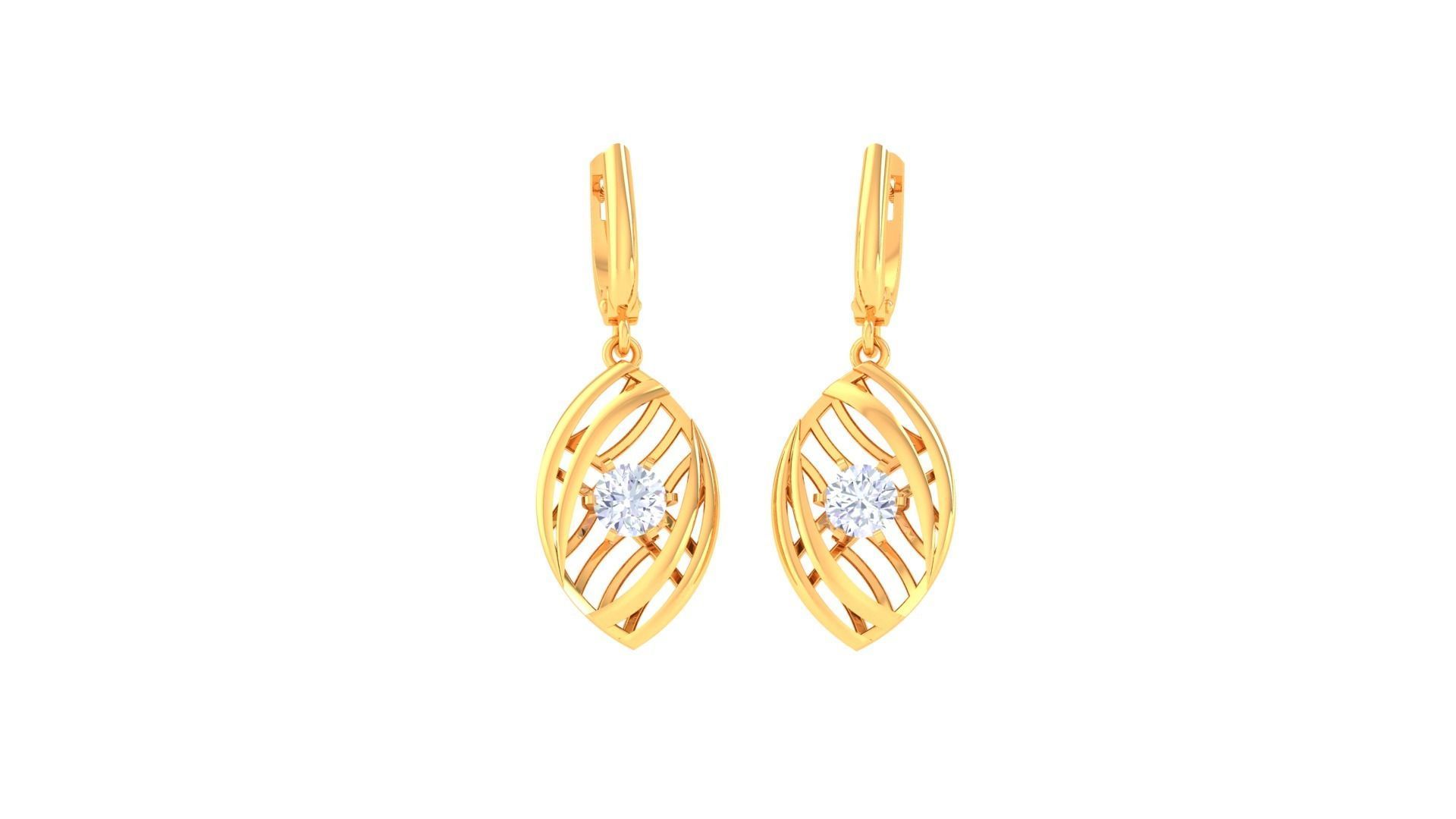 Solitaire Earring Pendant Set 3dm STL OBJ FBX Renders Details 3D print model_5