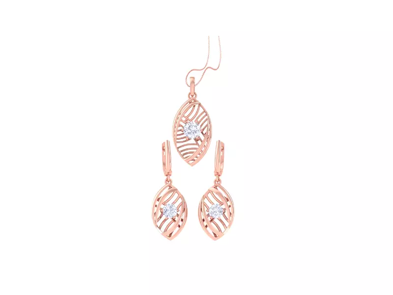 Solitaire Earring Pendant Set 3dm STL OBJ FBX Renders Details 3D print model_0