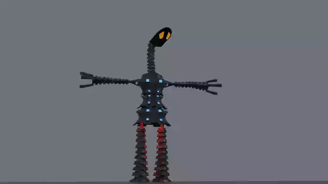 Robo Lampo Sci-fi  Low Poly fantasy character PBR Rigged Low-poly 3D model