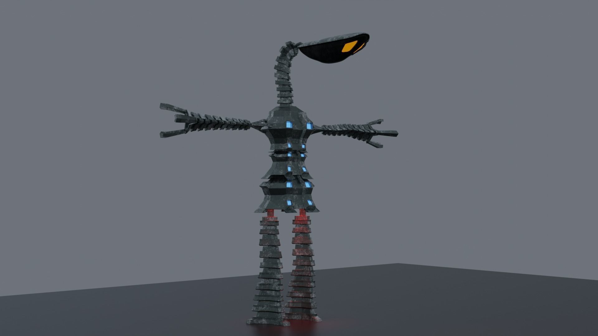 Robo Lampo Sci-fi Low Poly fantasy character PBR Rigged Low-poly 3D model_7