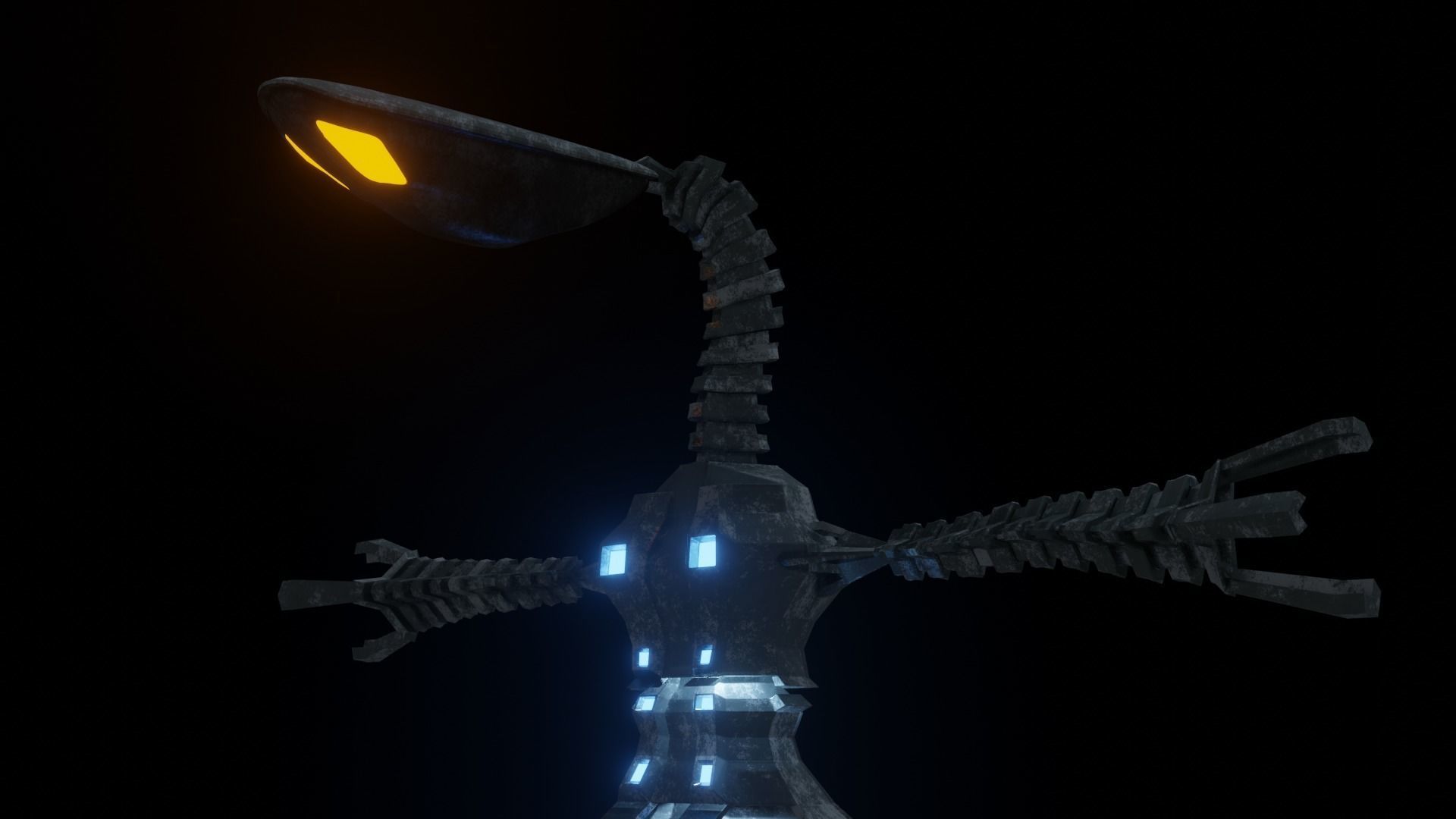 Robo Lampo Sci-fi Low Poly fantasy character PBR Rigged Low-poly 3D model_10