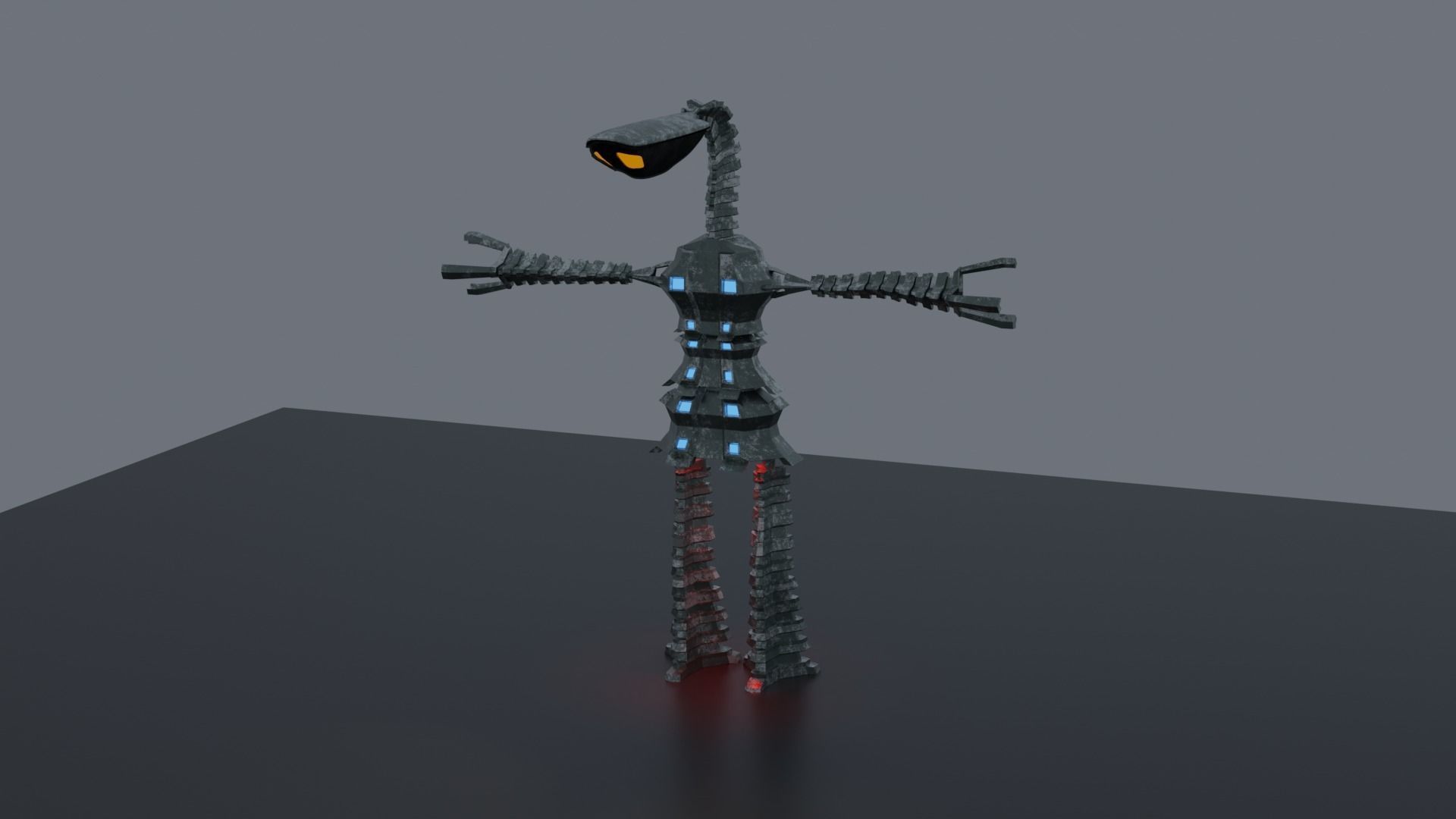 Robo Lampo Sci-fi Low Poly fantasy character PBR Rigged Low-poly 3D model_8