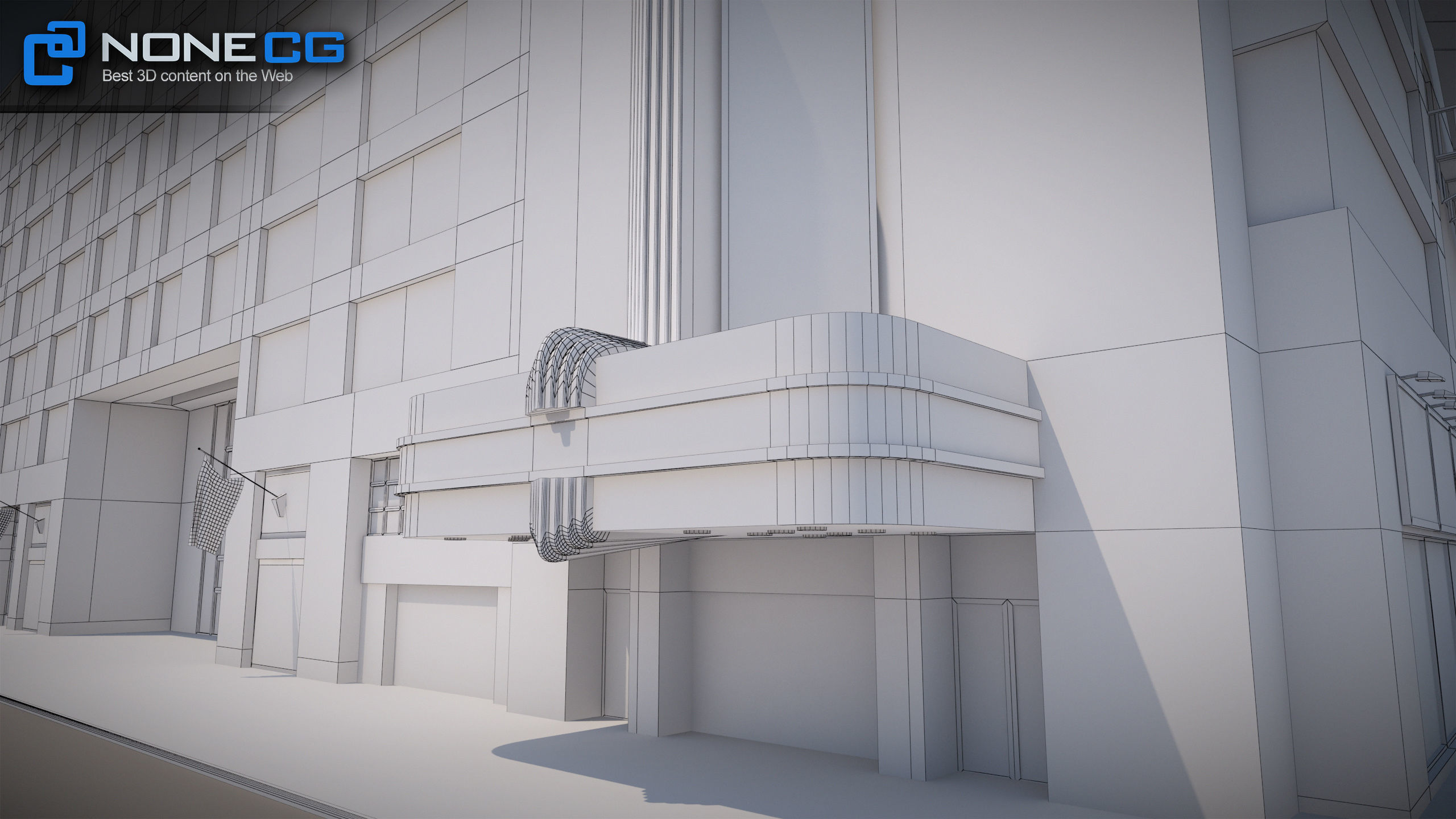 NYC Building 1685 Broadway Theater Low-poly 3D model_25