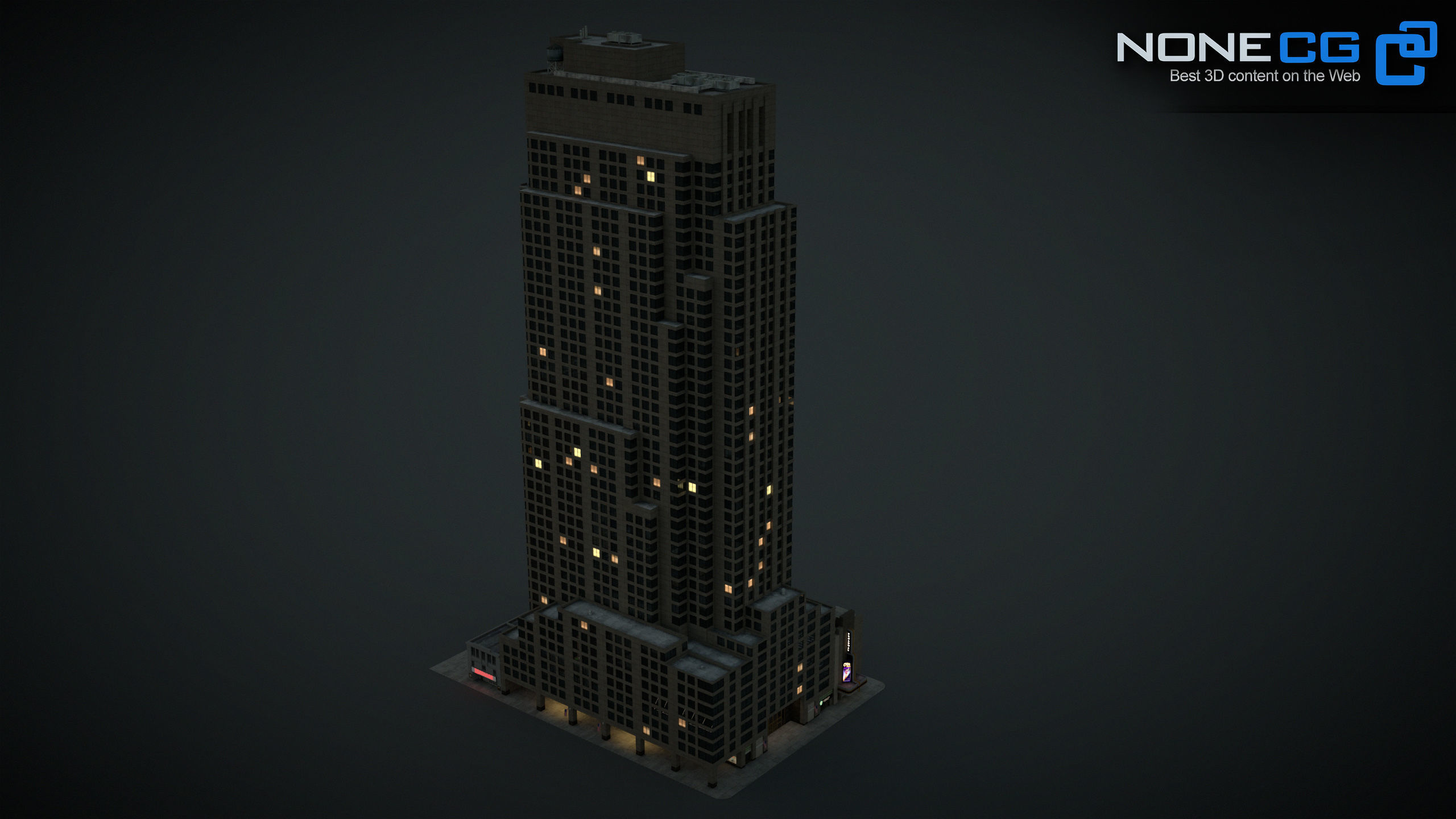 NYC Building 1685 Broadway Theater Low-poly 3D model_12