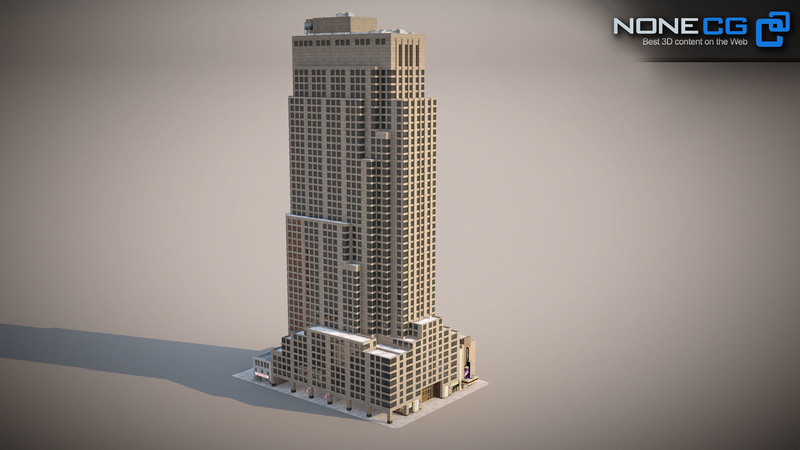 NYC Building 1685 Broadway Theater Low-poly 3D model_11