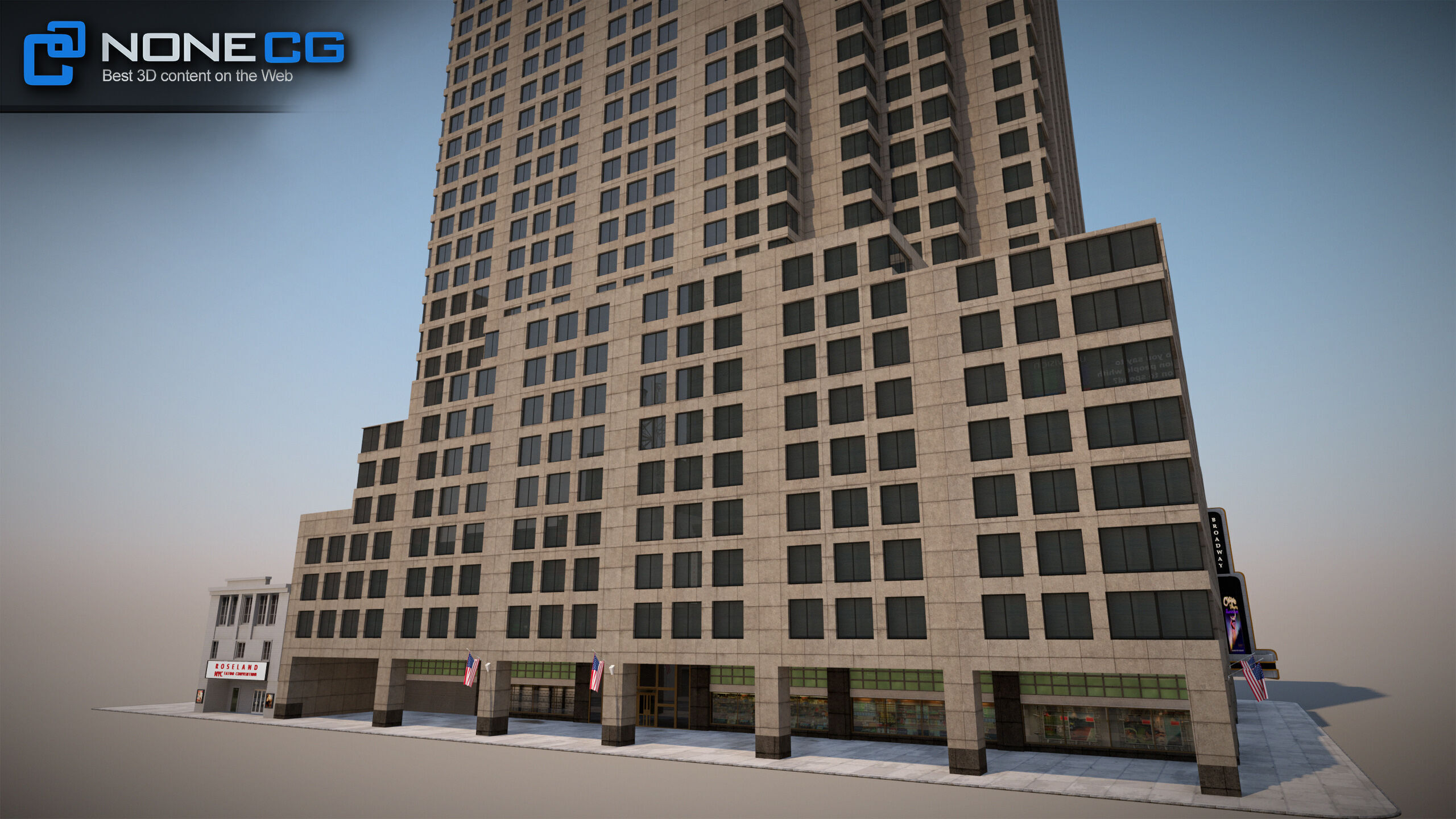 NYC Building 1685 Broadway Theater Low-poly 3D model_29