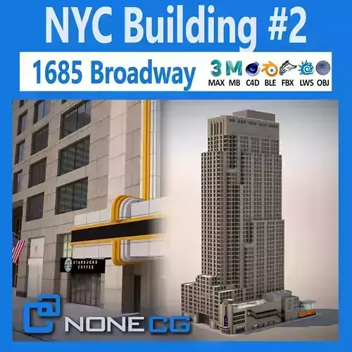 NYC Building 1685 Broadway Theater Low-poly 3D model