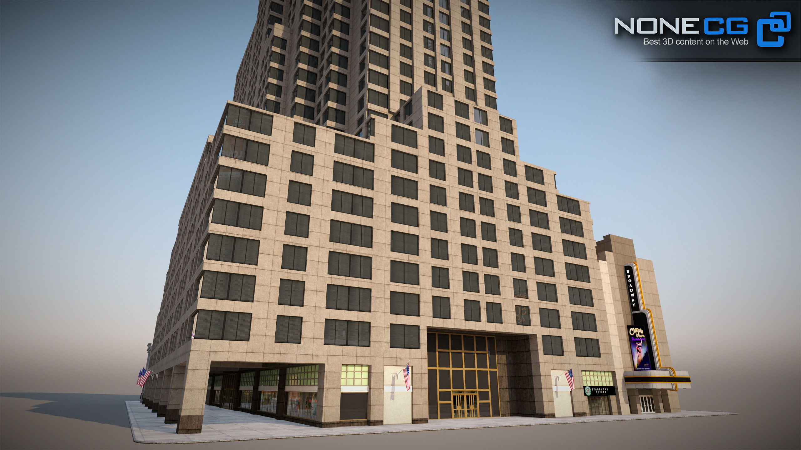 NYC Building 1685 Broadway Theater Low-poly 3D model_26