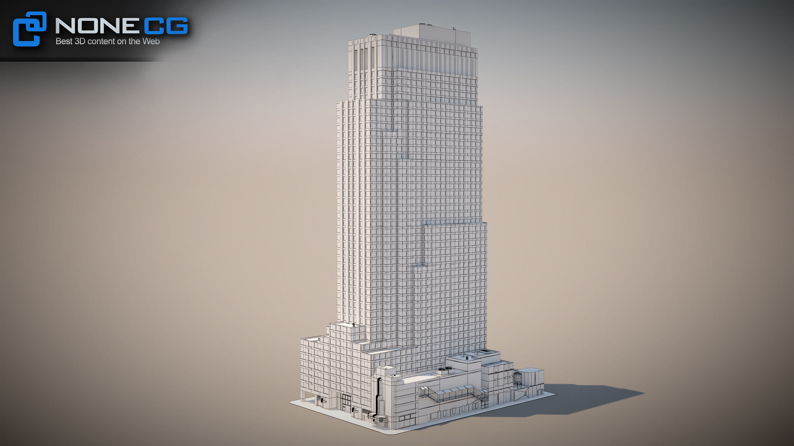 NYC Building 1685 Broadway Theater Low-poly 3D model_10