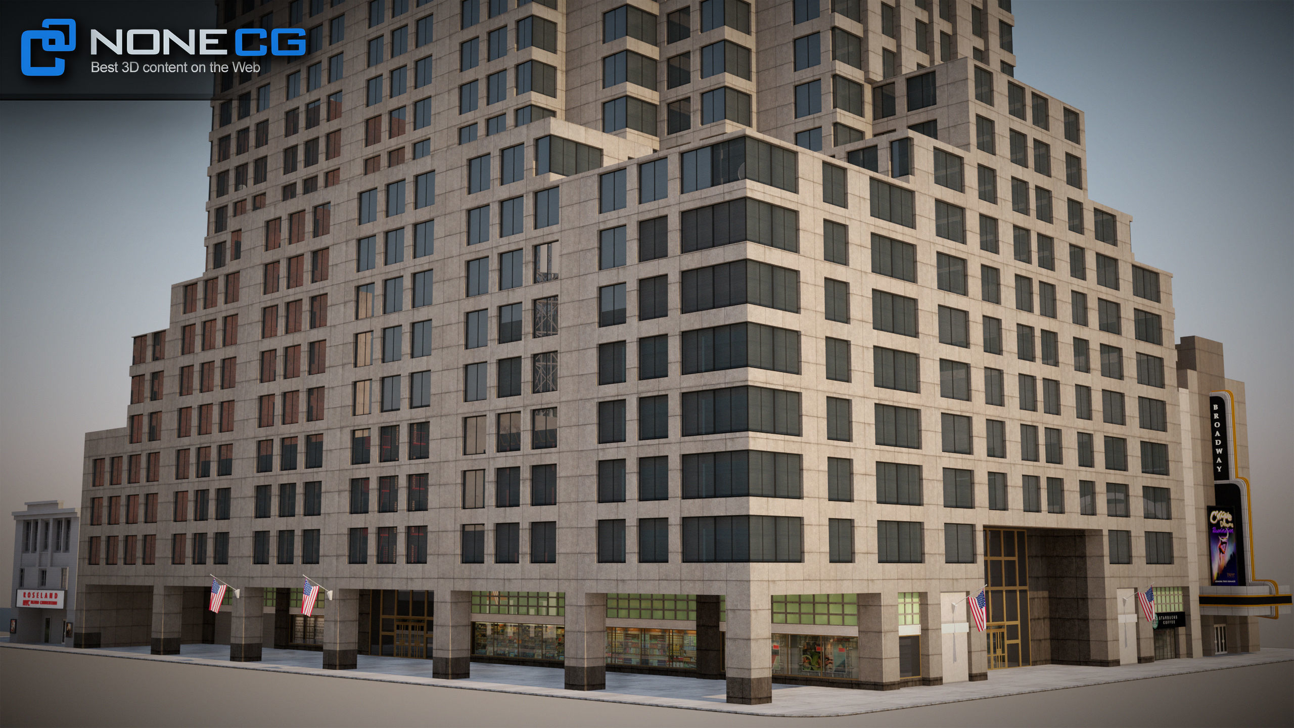 NYC Building 1685 Broadway Theater Low-poly 3D model_19