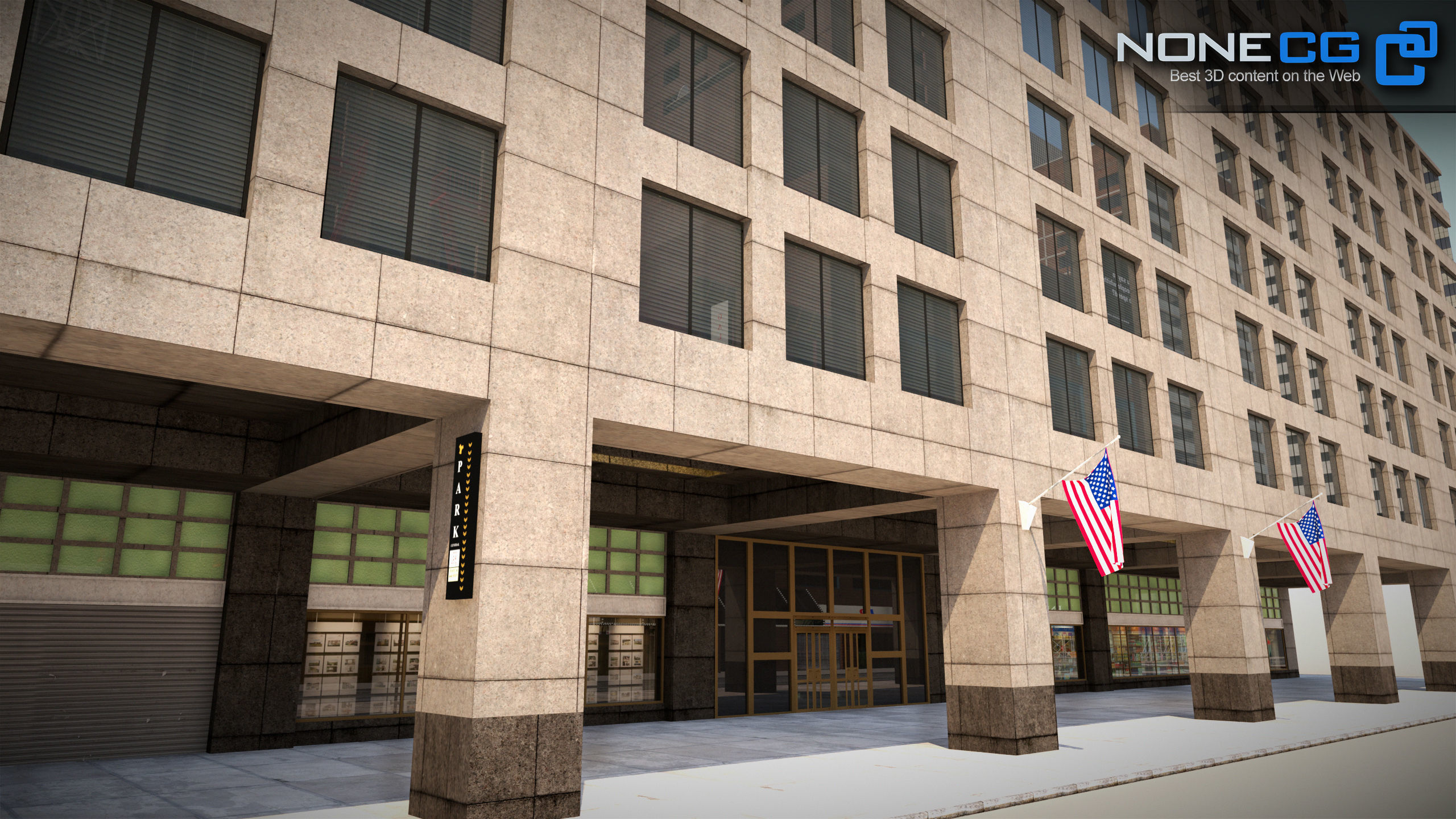 NYC Building 1685 Broadway Theater Low-poly 3D model_21