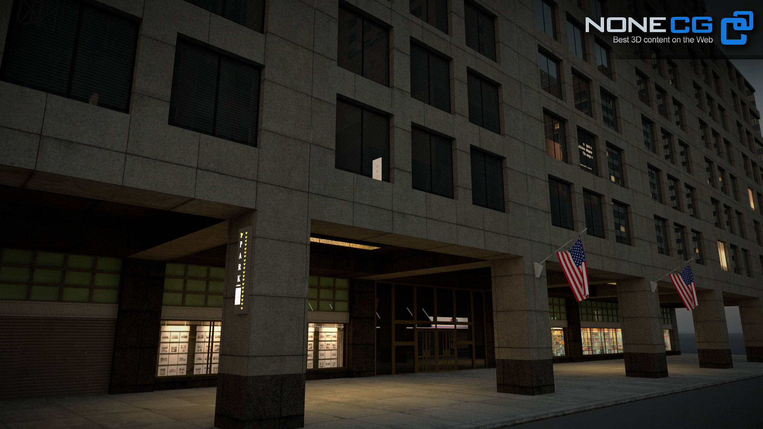 NYC Building 1685 Broadway Theater Low-poly 3D model_22