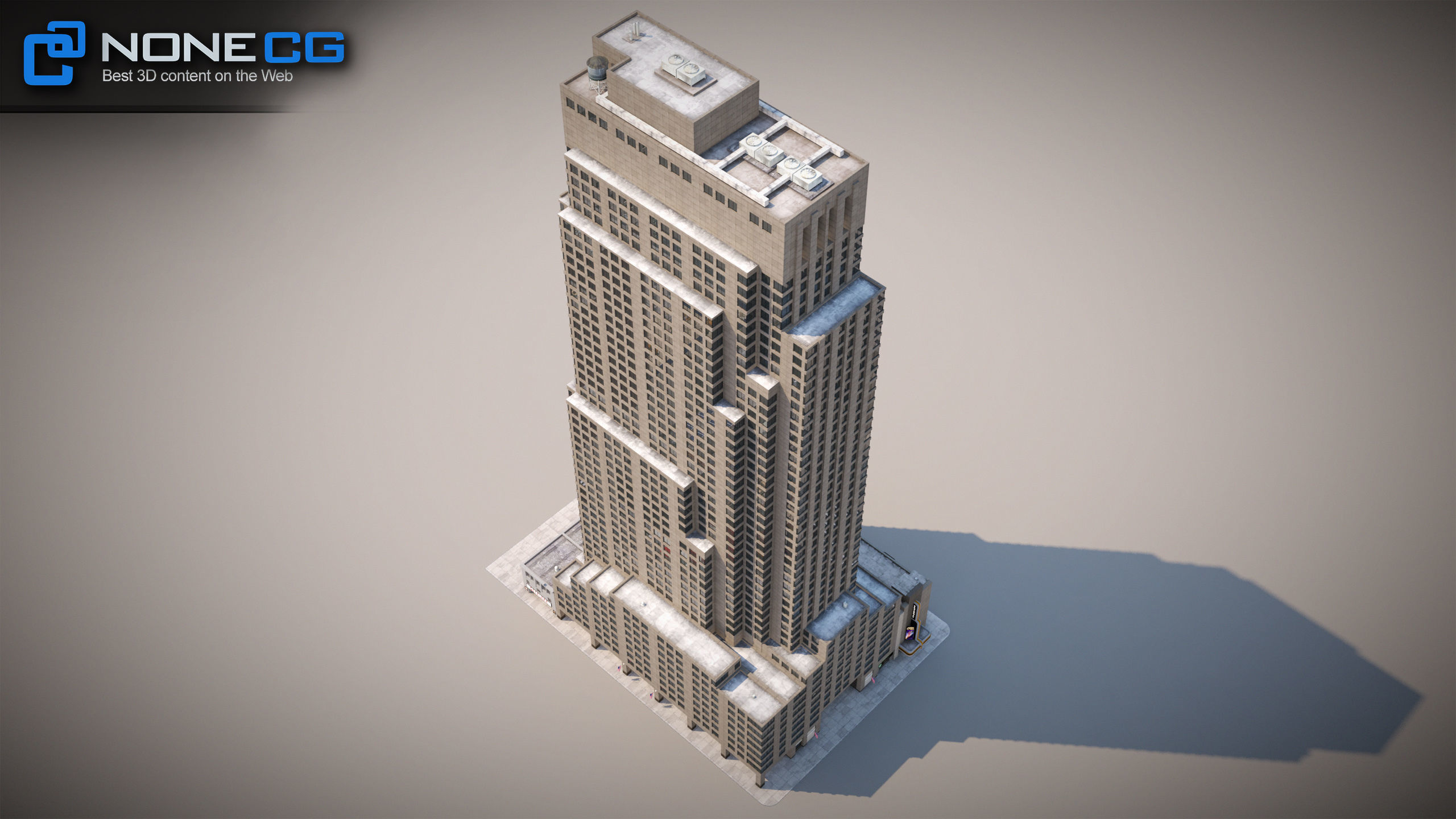 NYC Building 1685 Broadway Theater Low-poly 3D model_13