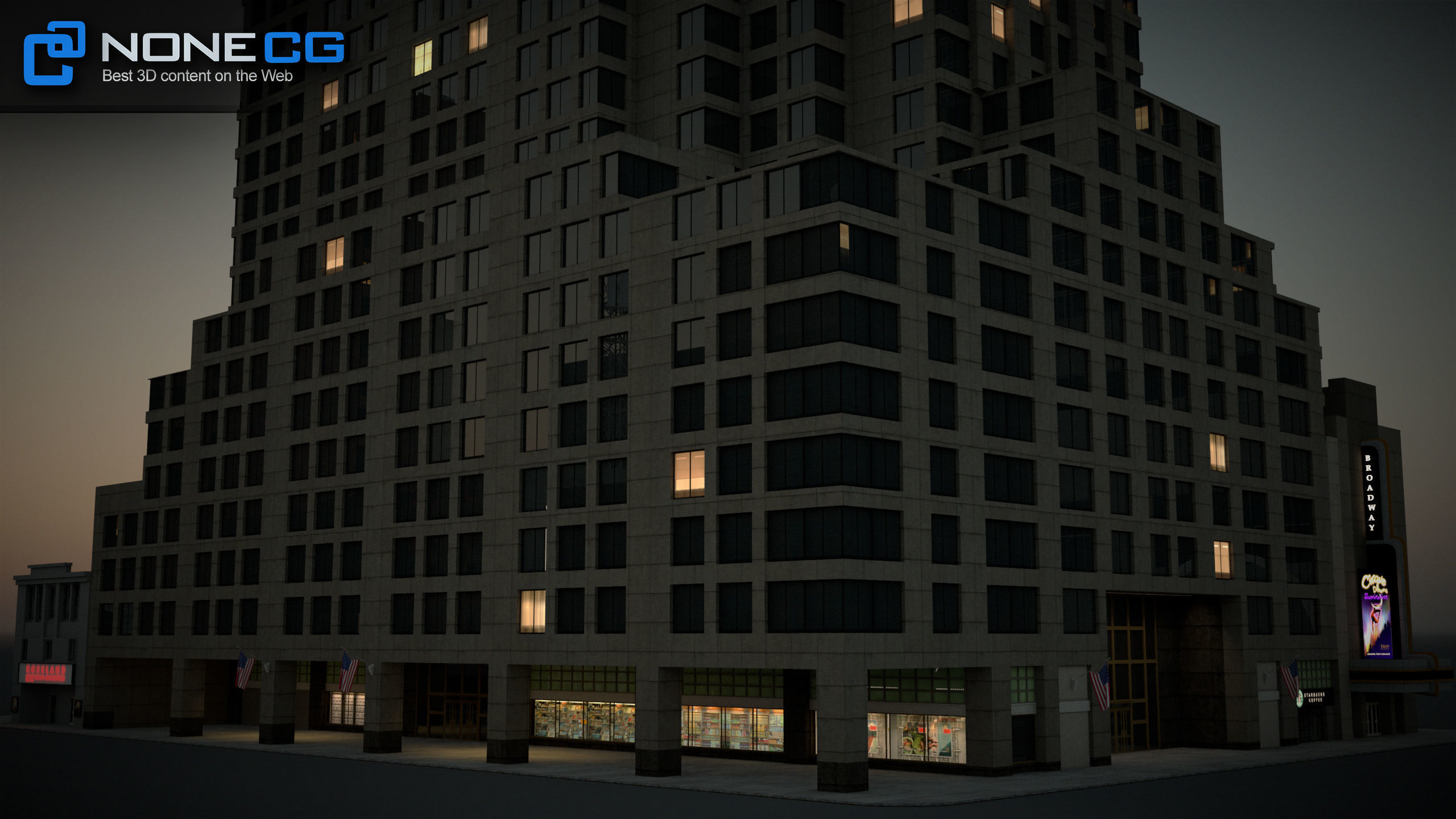 NYC Building 1685 Broadway Theater Low-poly 3D model_20