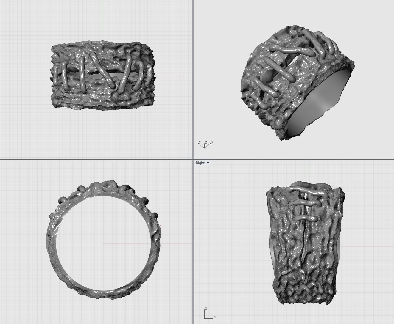 Frankenshtein ring 3D print model_6
