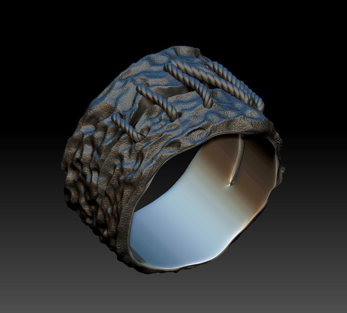 Frankenshtein ring 3D print model_15