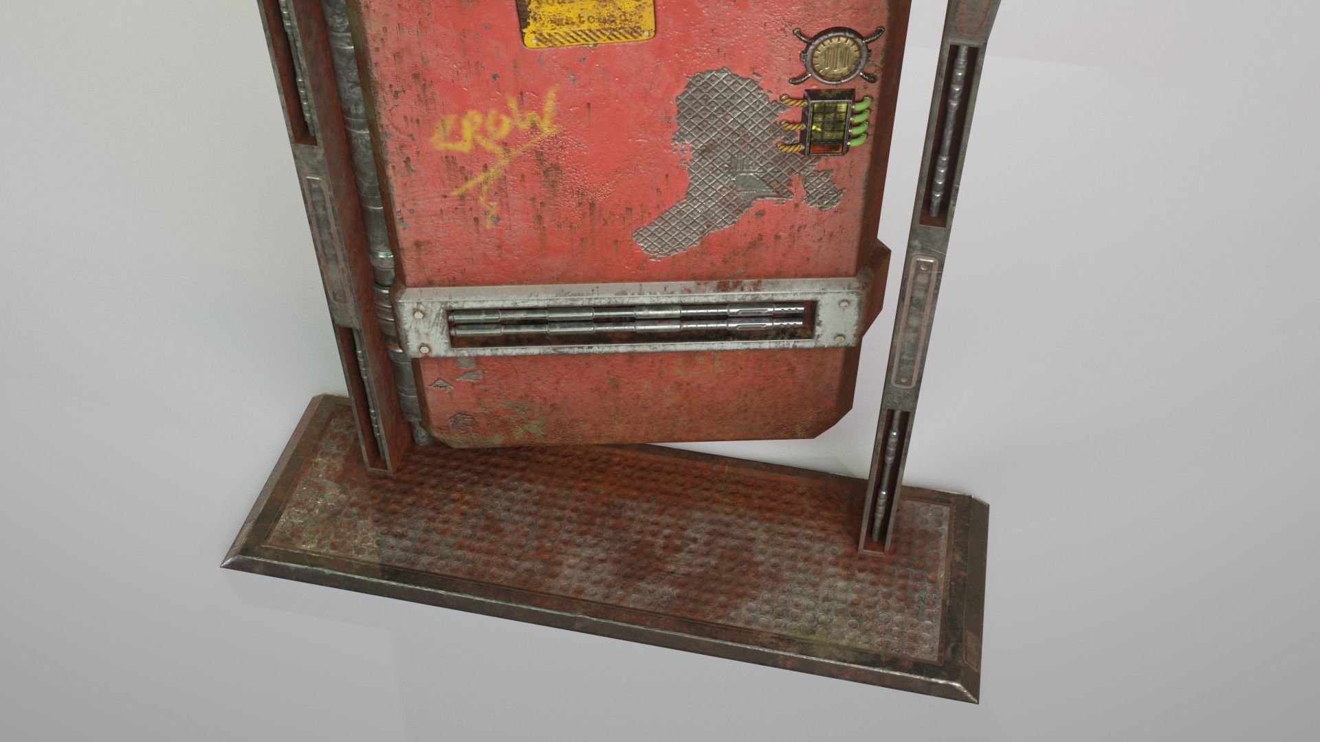 Cyberpunk Security Door Low-poly 3D model_8