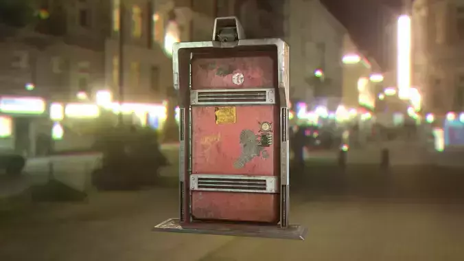 Cyberpunk Security Door Low-poly 3D model