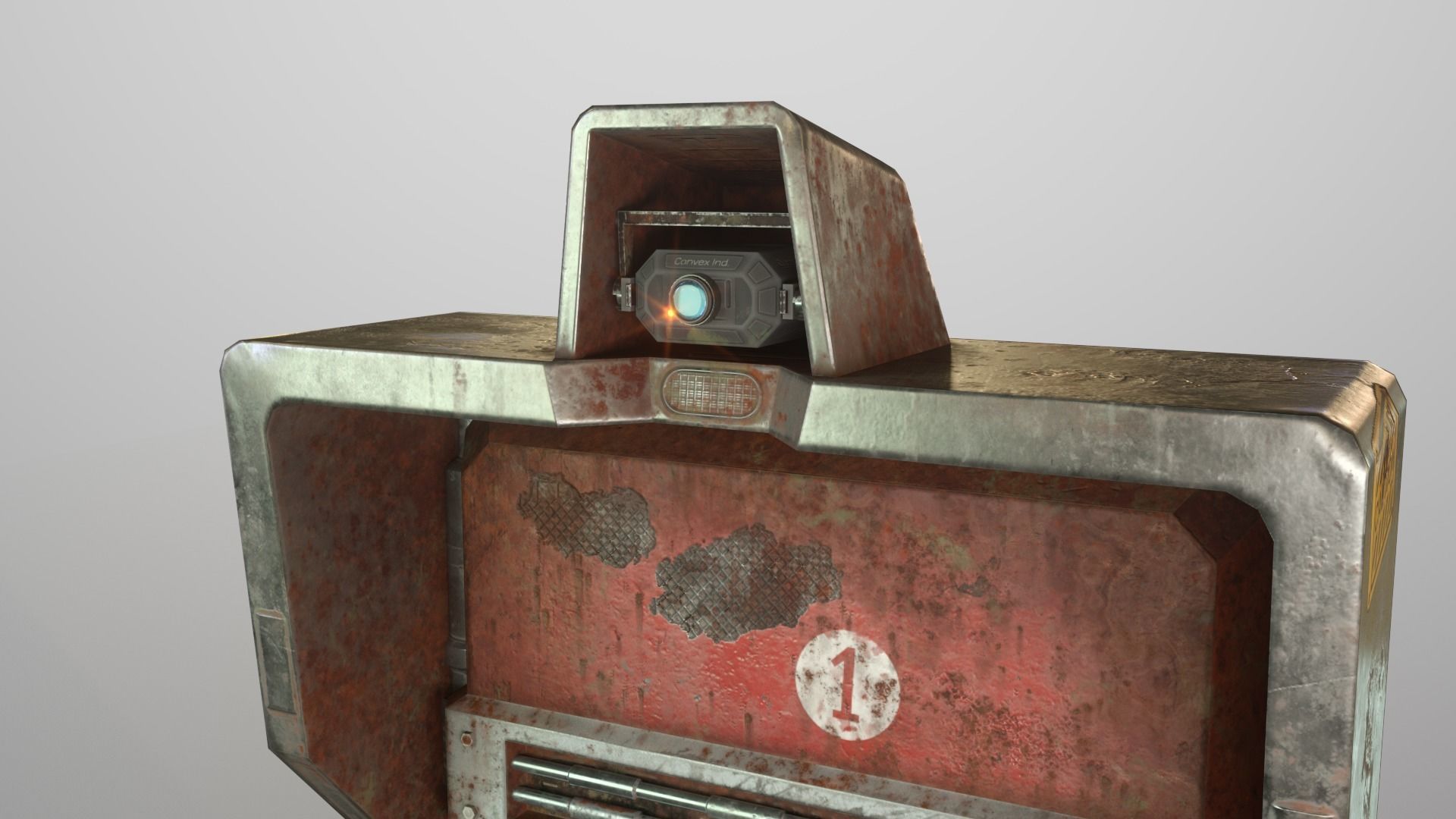 Cyberpunk Security Door Low-poly 3D model_11