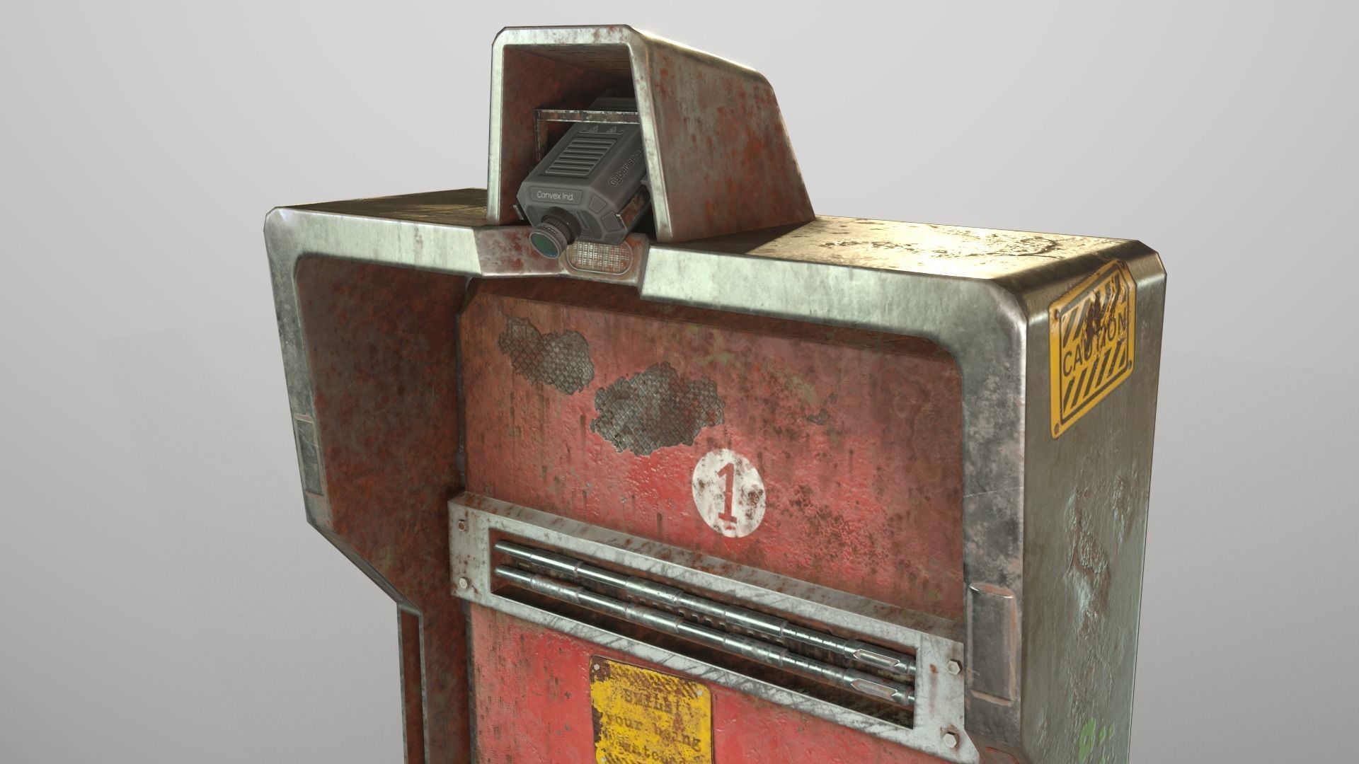 Cyberpunk Security Door Low-poly 3D model_9