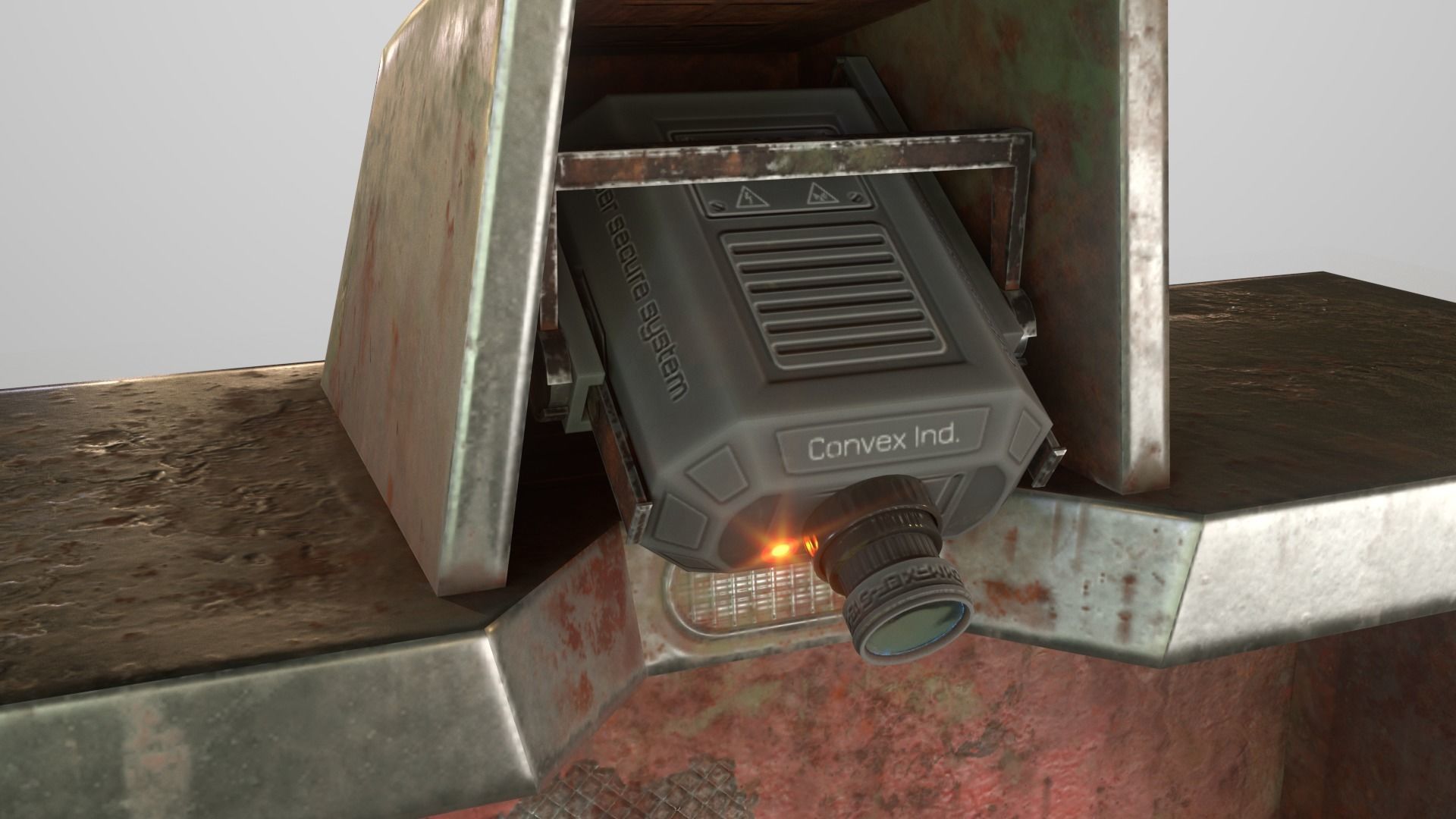 Cyberpunk Security Door Low-poly 3D model_10