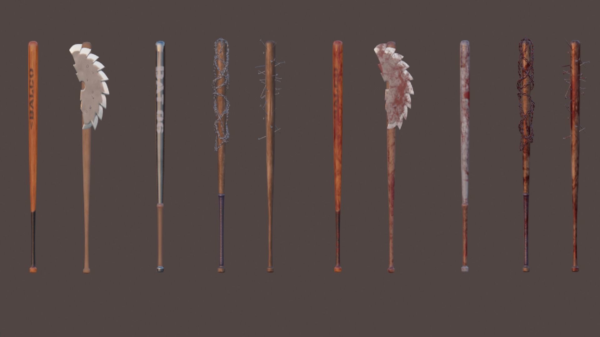 POST APOCALYPTIC MELEE WEAPON SET 3D Model Collection_1