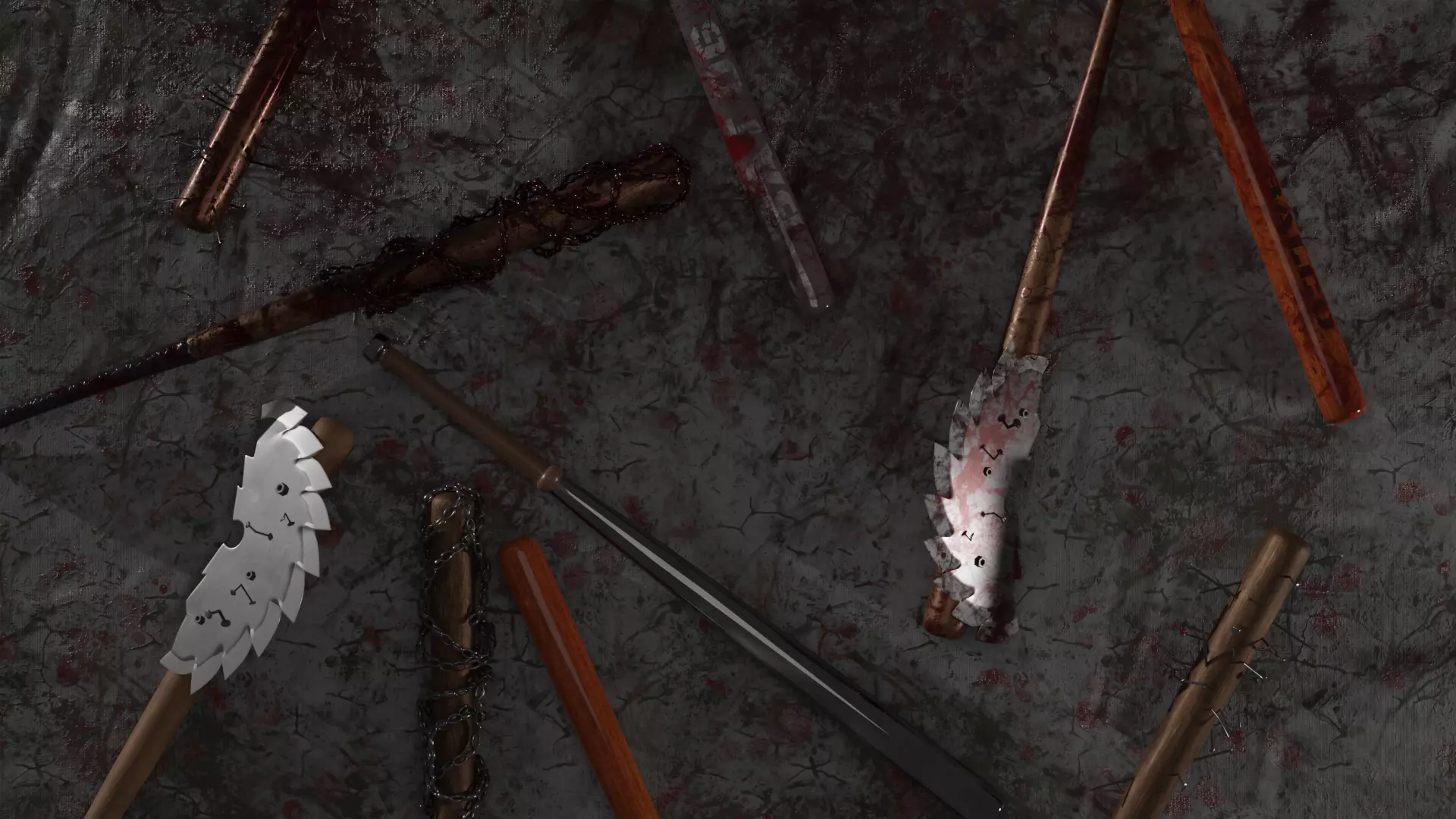 POST APOCALYPTIC MELEE WEAPON SET 3D Model Collection_0