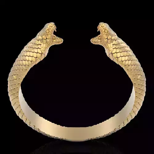 Snake ring silver gold printable jewelry 3D model