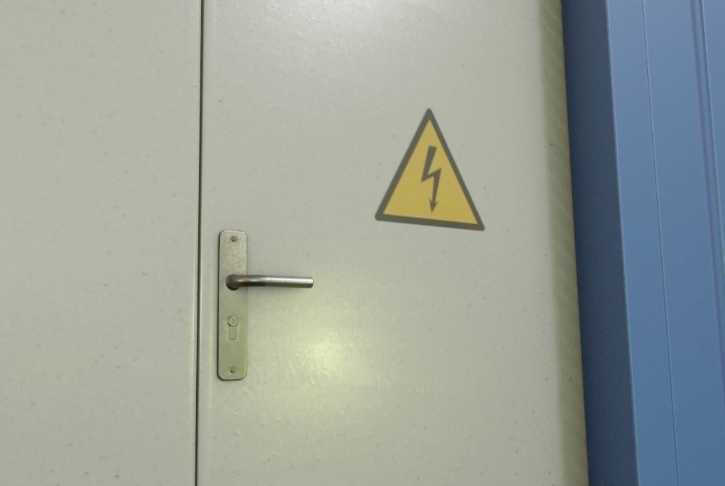 Power Storage Container with Control Module 2 Blue Low-poly 3D model_1