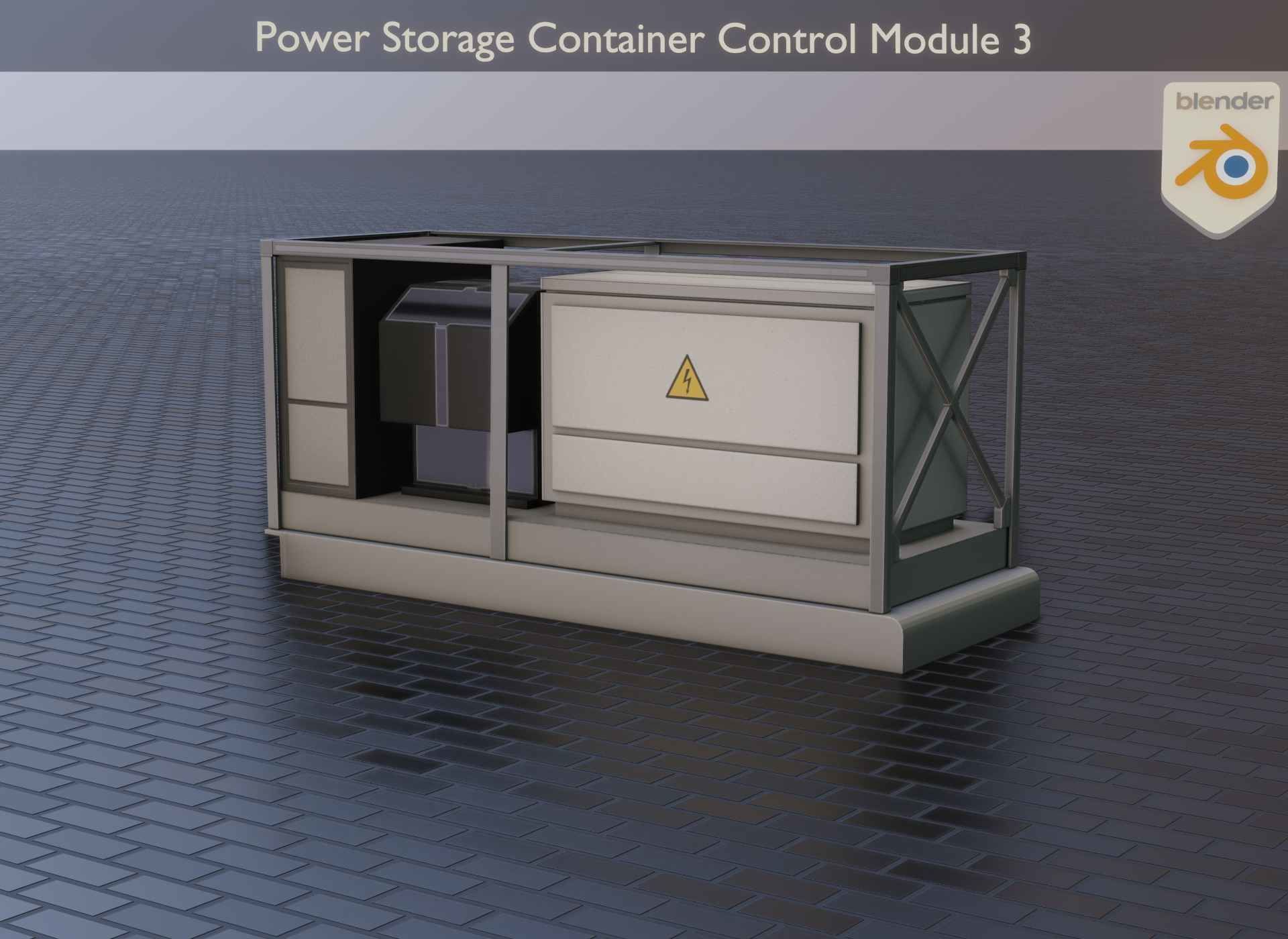 Power Storage Container Blue Package 3D Model Collection_45