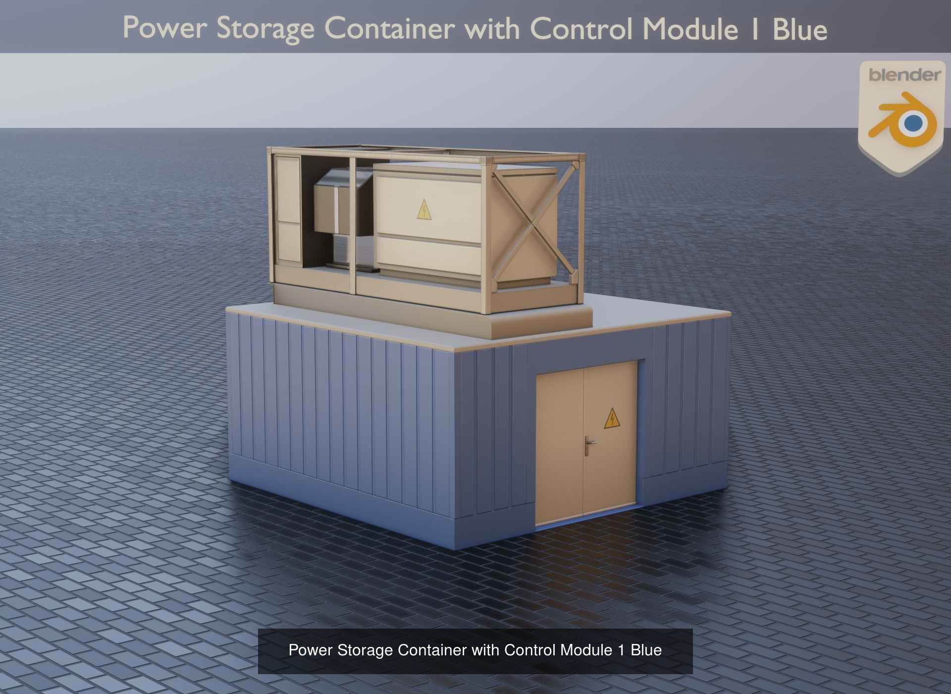 Power Storage Container Blue Package 3D Model Collection_4