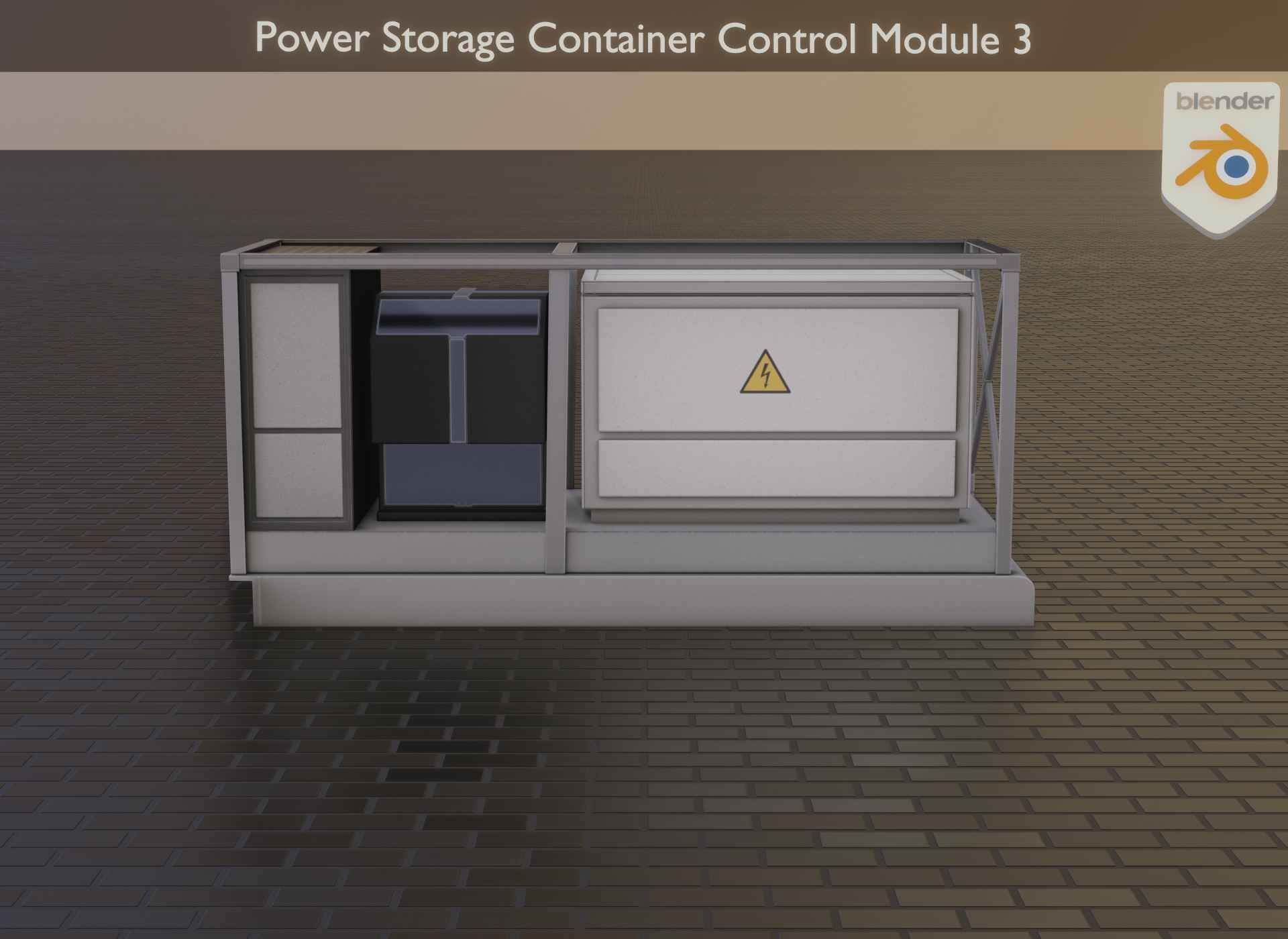 Power Storage Container Blue Package 3D Model Collection_46