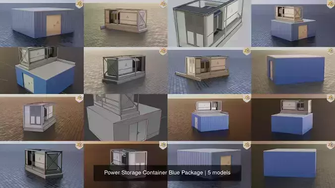 Power Storage Container Blue Package 3D Model Collection
