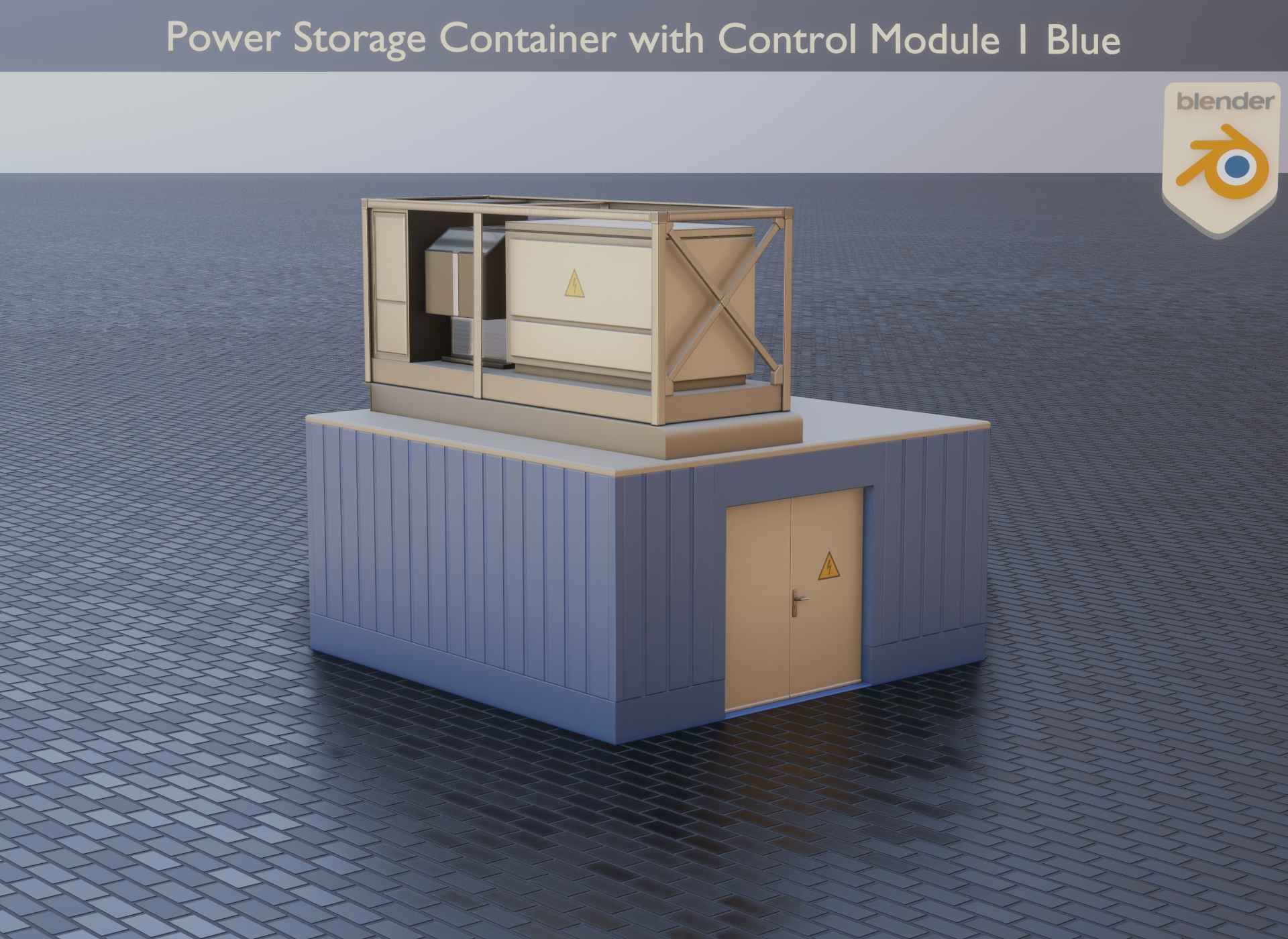 Power Storage Container Blue Package 3D Model Collection_62