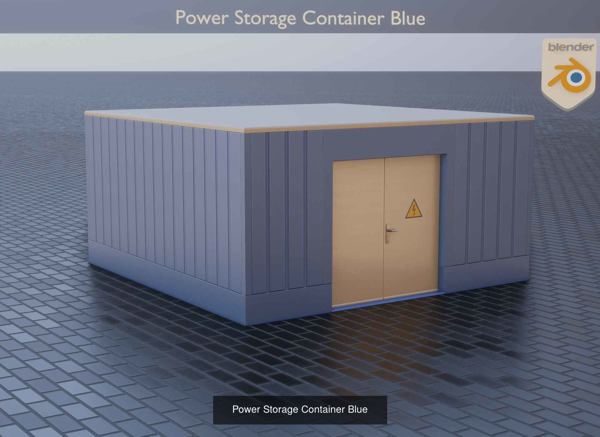 Power Storage Container Blue Package 3D Model Collection_1