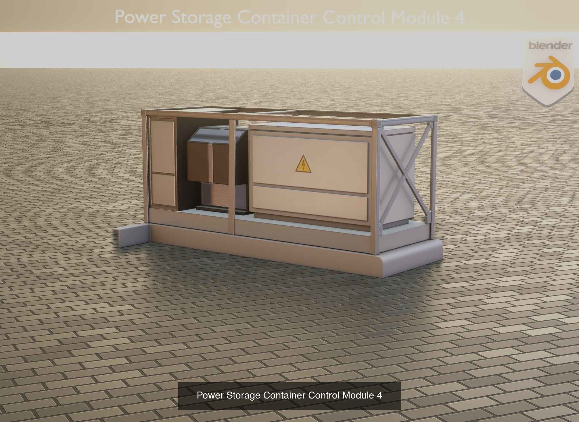 Power Storage Container Blue Package 3D Model Collection_2