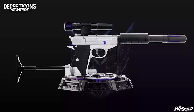 Wicked Movies Megatron Gun Sculpture ready for 3d printing