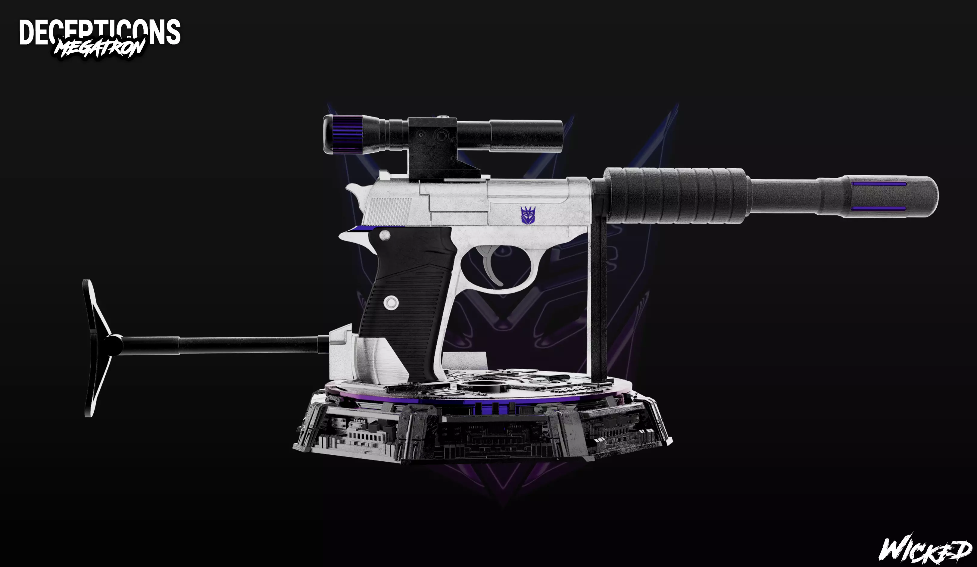 Wicked Movies Megatron Gun Sculpture ready for 3d printing 3D print model