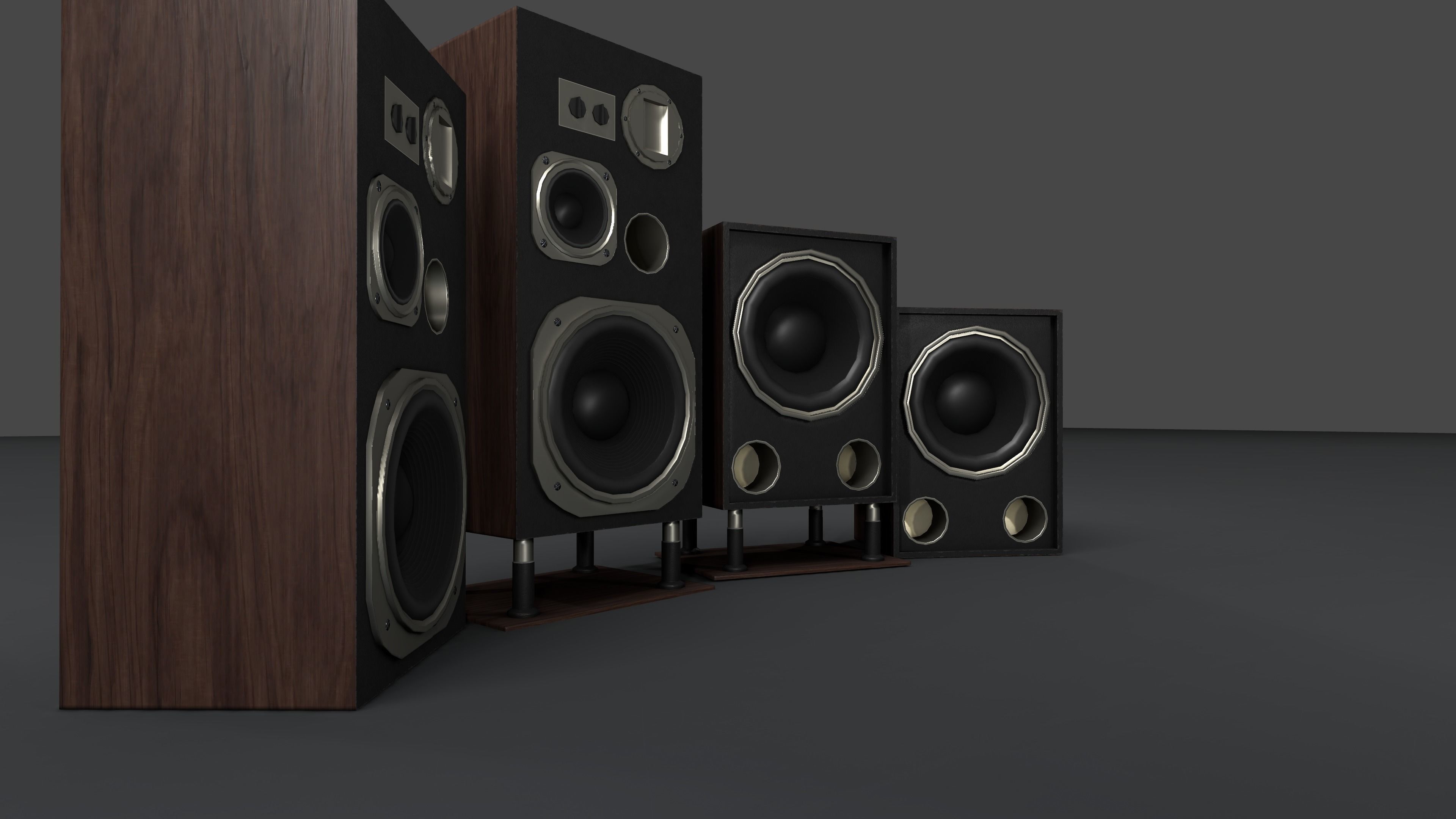 Banana Speakers V9 - BBL L100 and IBX115 Low-poly 3D model_4