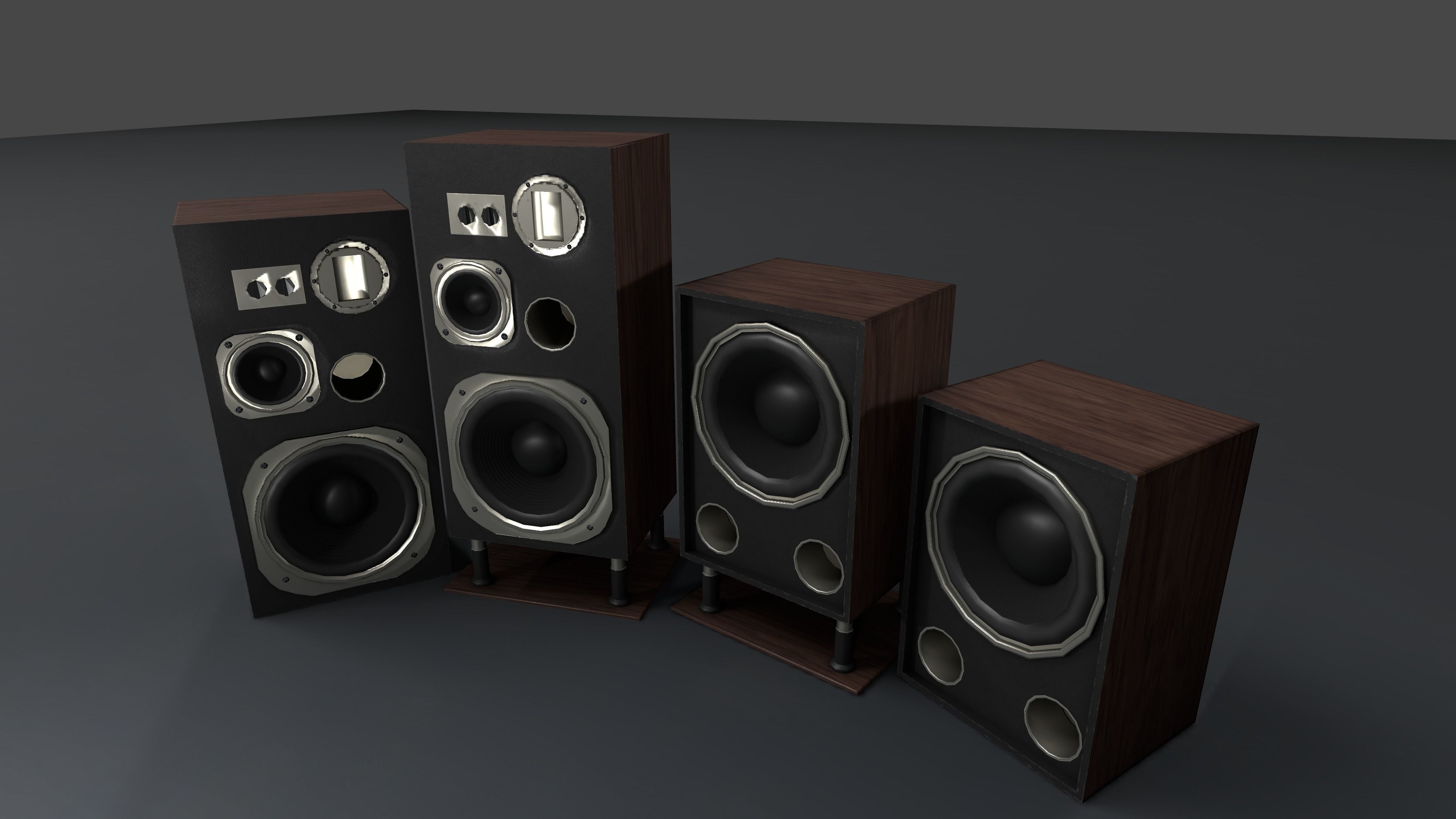 Banana Speakers V9 - BBL L100 and IBX115 Low-poly 3D model_3