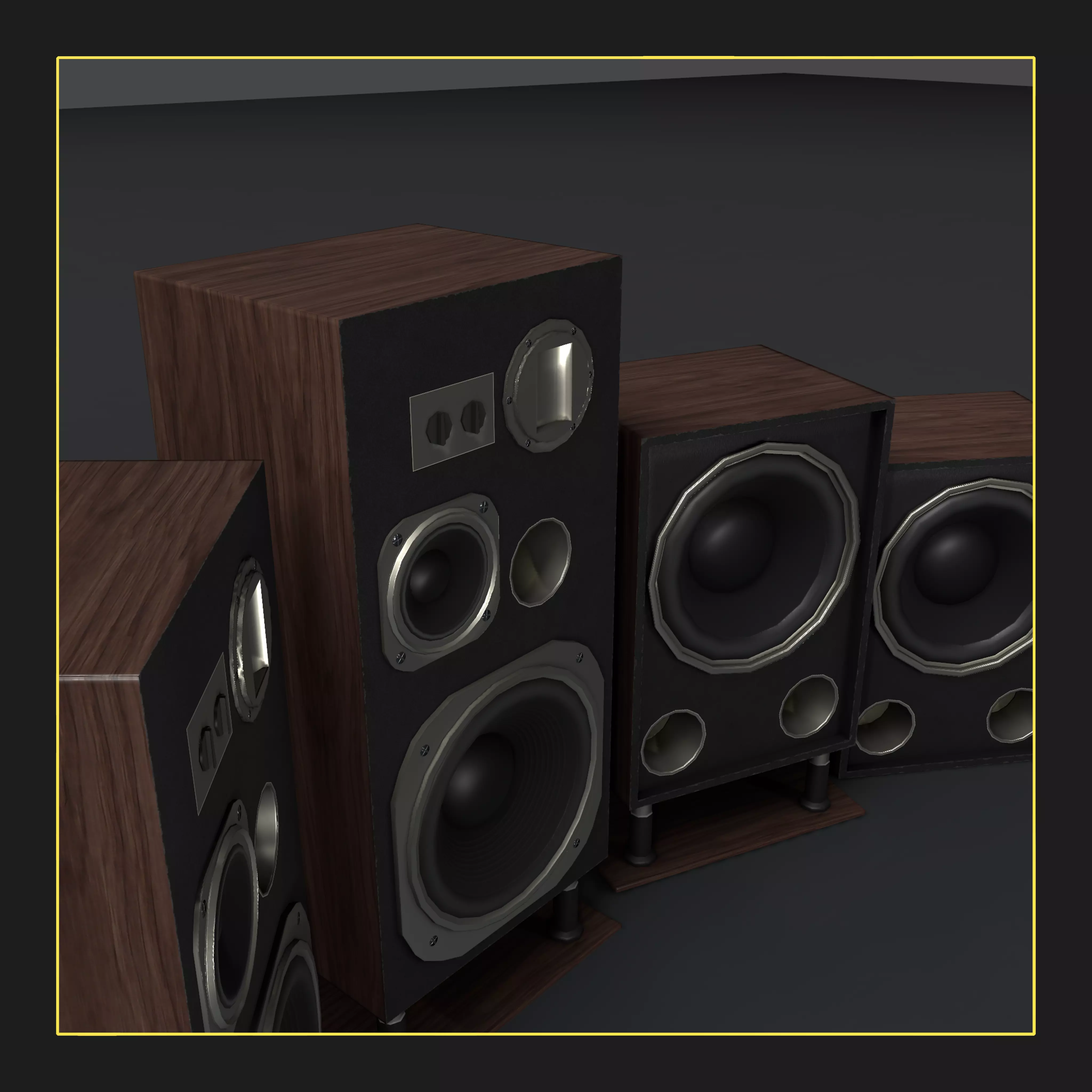 Banana Speakers V9 - BBL L100 and IBX115 Low-poly 3D model_0
