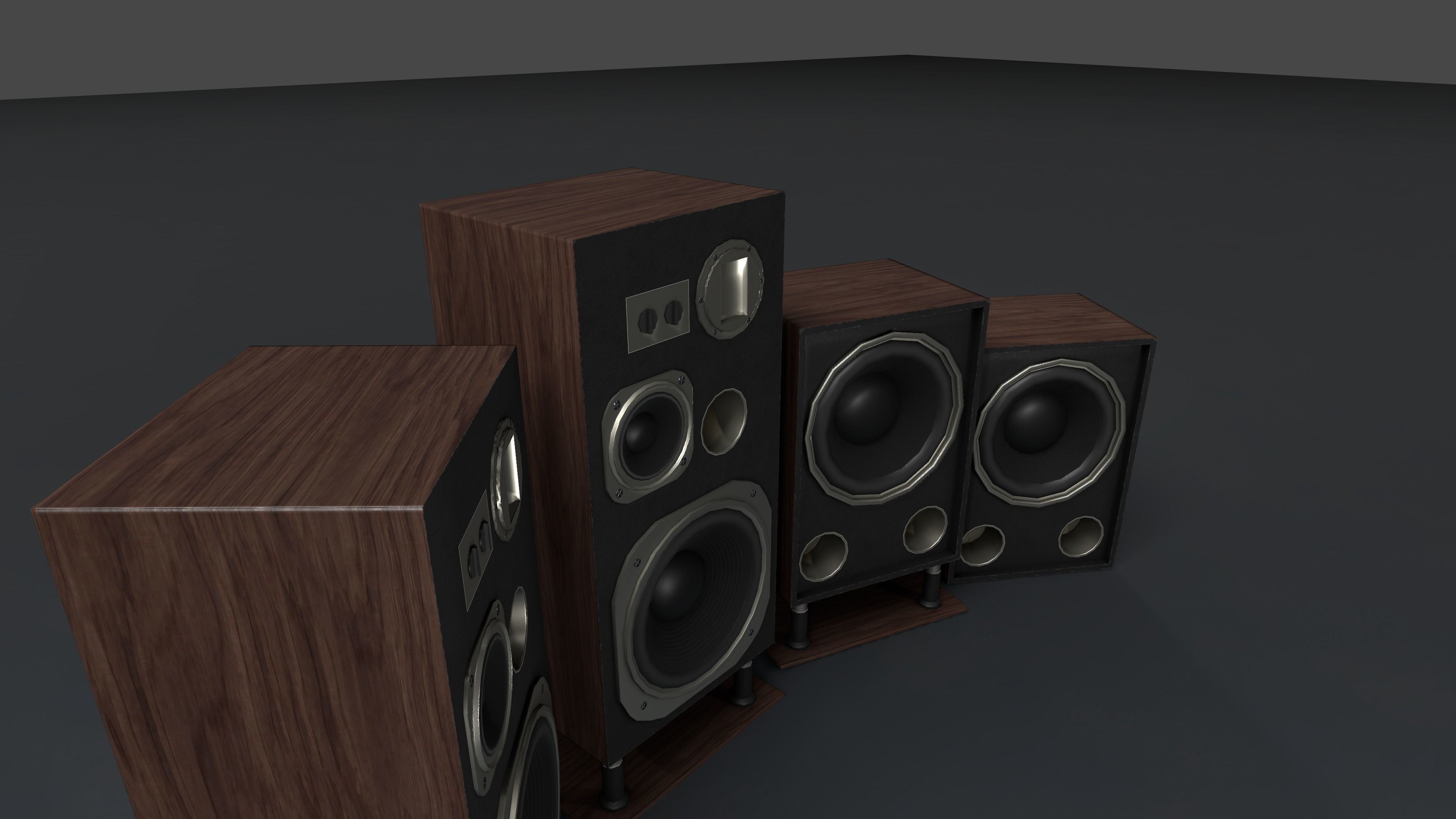 Banana Speakers V9 - BBL L100 and IBX115 Low-poly 3D model_6